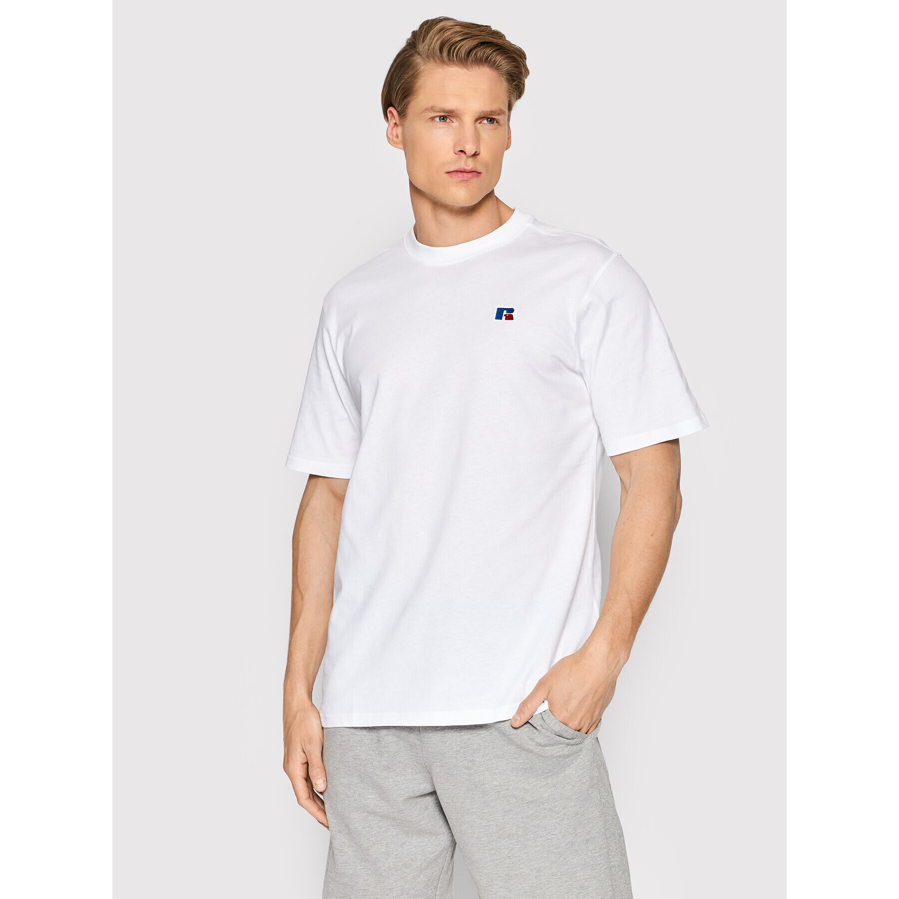 Russell Athletic Тишърт Baseliners E26081 Бял Regular Fit - Pepit.bg