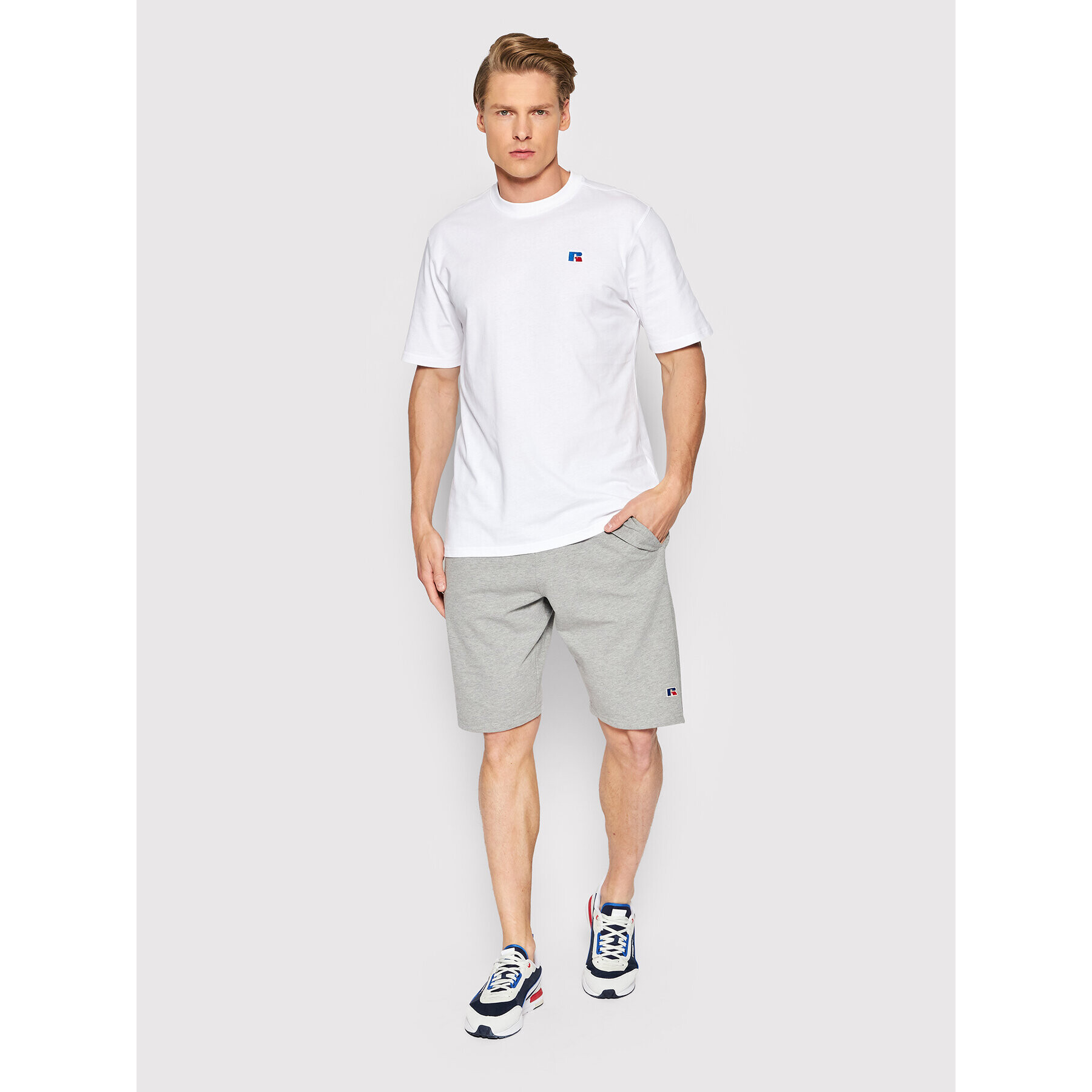 Russell Athletic Тишърт Baseliners E26081 Бял Regular Fit - Pepit.bg