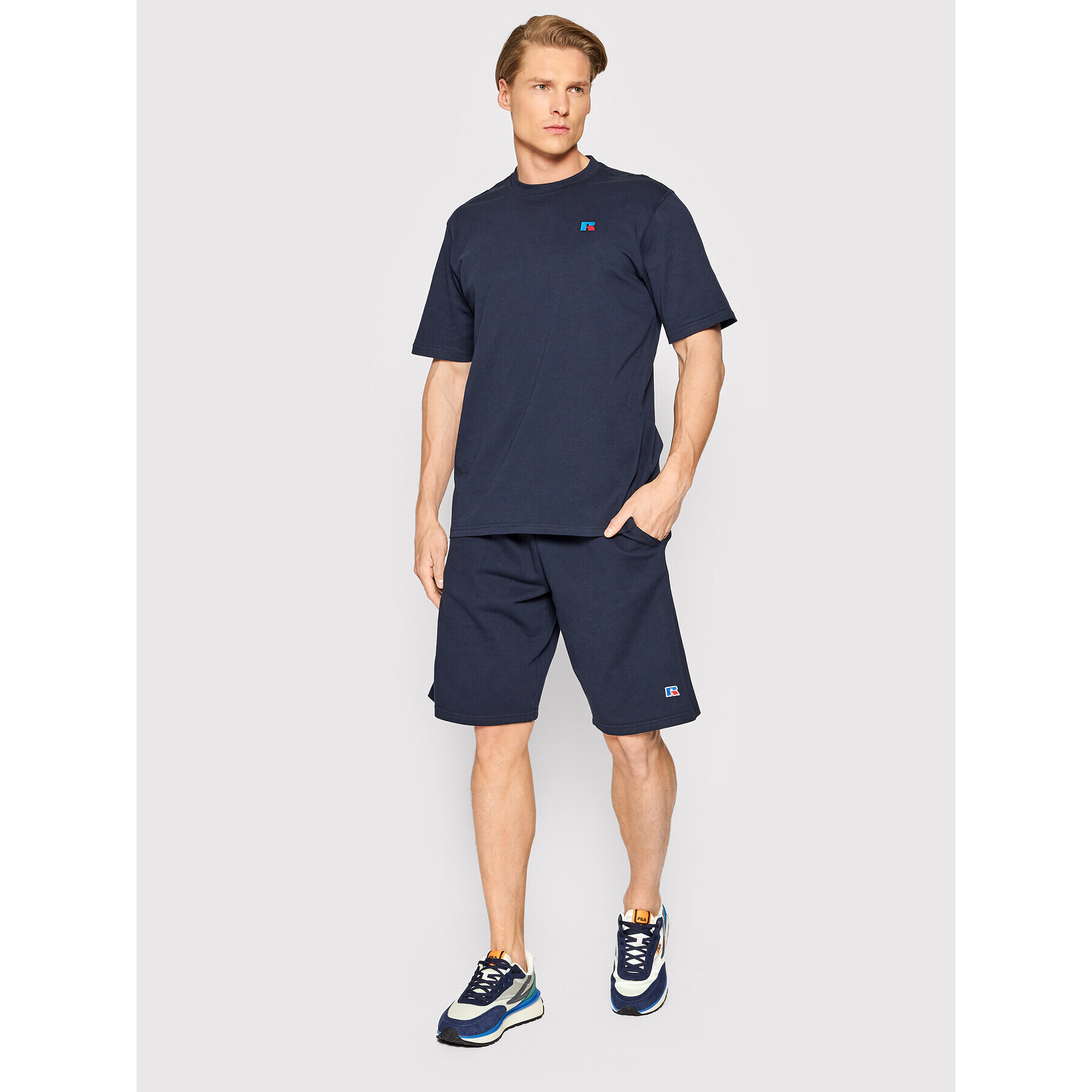 Russell Athletic Тишърт Baseliners E26081 Тъмносин Regular Fit - Pepit.bg