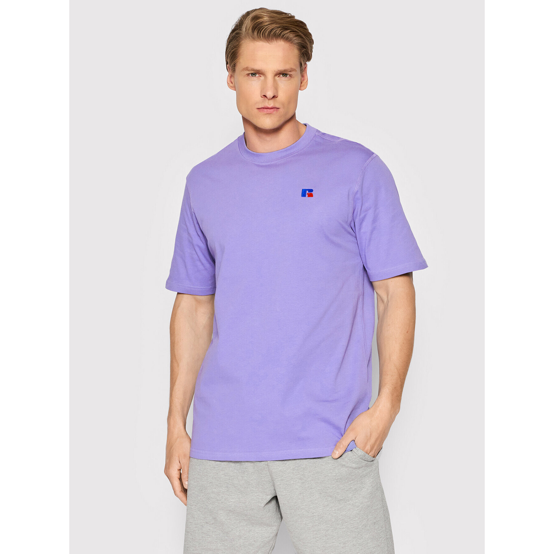 Russell Athletic Тишърт Baseliners E26081 Виолетов Relaxed Fit - Pepit.bg