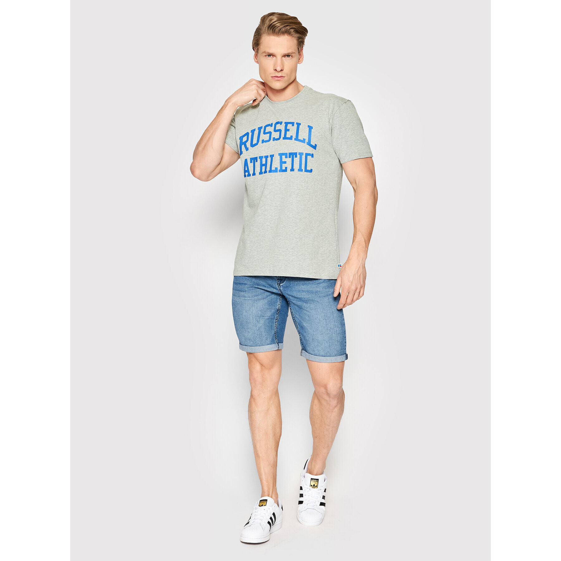Russell Athletic Тишърт Iconic E26001 Сив Relaxed Fit - Pepit.bg