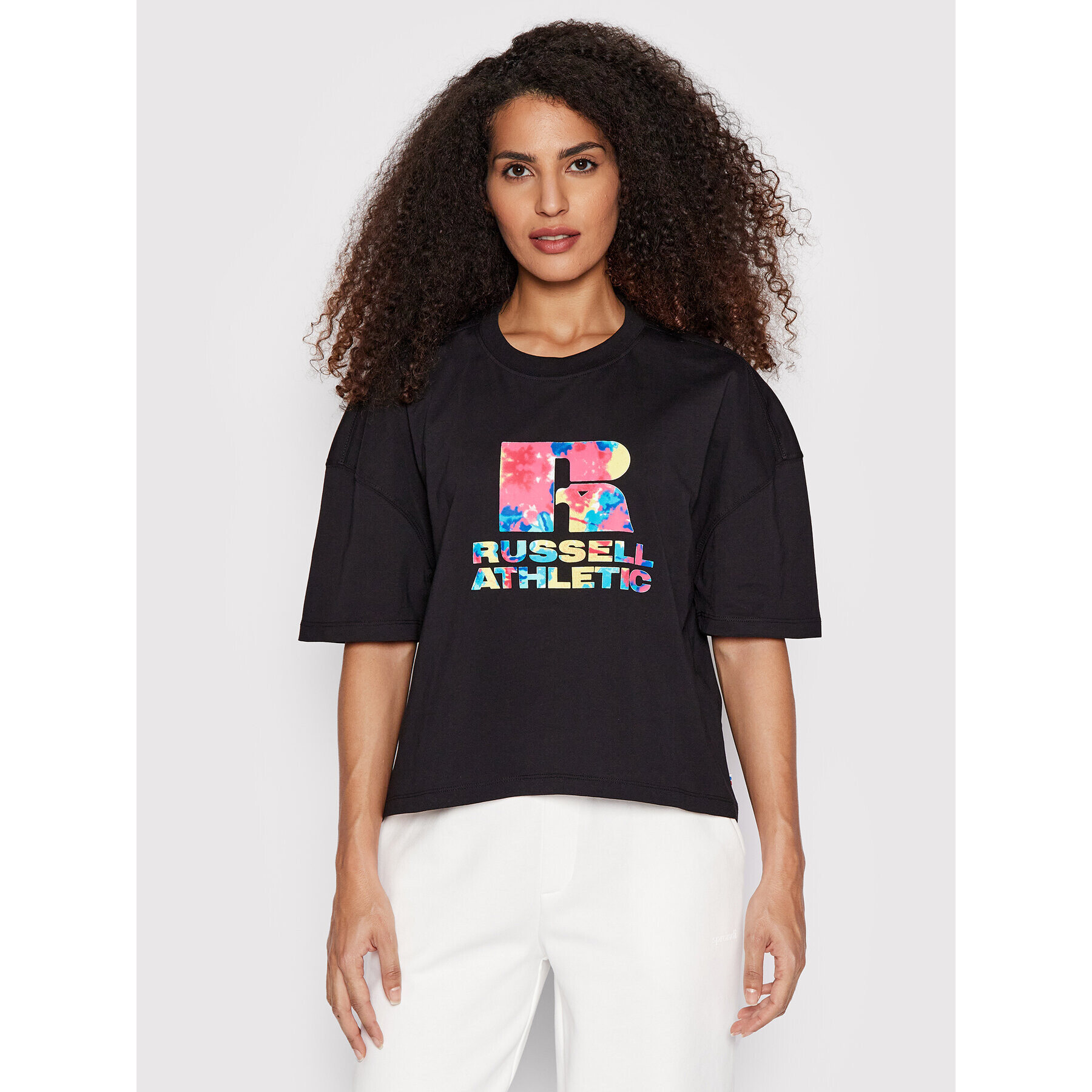 Russell Athletic Тишърт Jenni E24101 Черен Cropped Fit - Pepit.bg