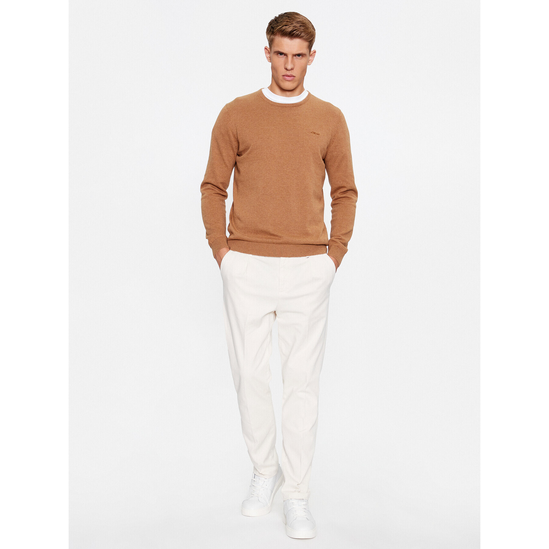 s.Oliver Пуловер 2134587 Кафяв Regular Fit - Pepit.bg