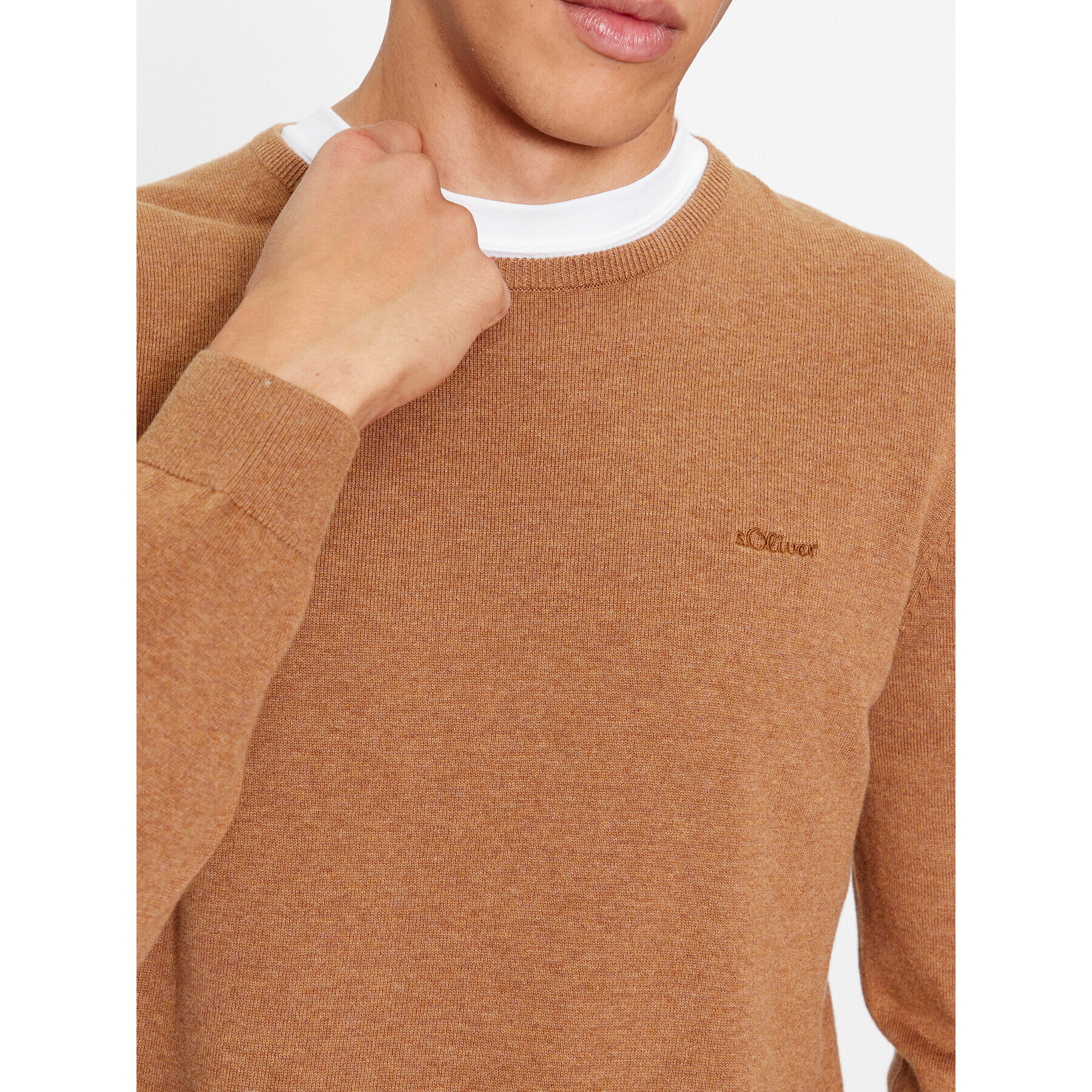 s.Oliver Пуловер 2134587 Кафяв Regular Fit - Pepit.bg