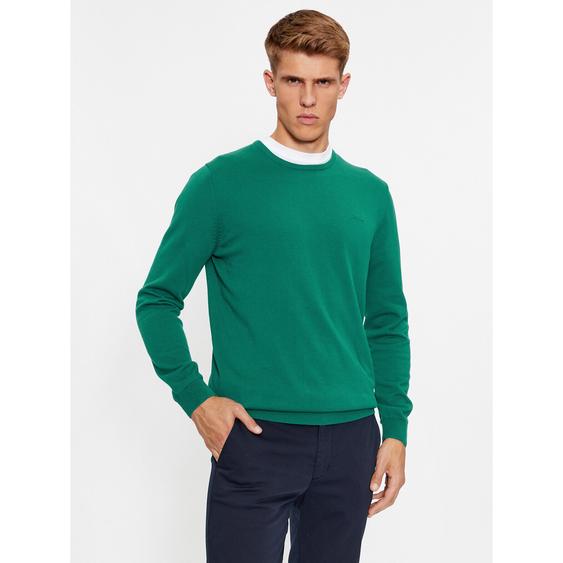 s.Oliver Пуловер 2134587 Зелен Regular Fit - Pepit.bg