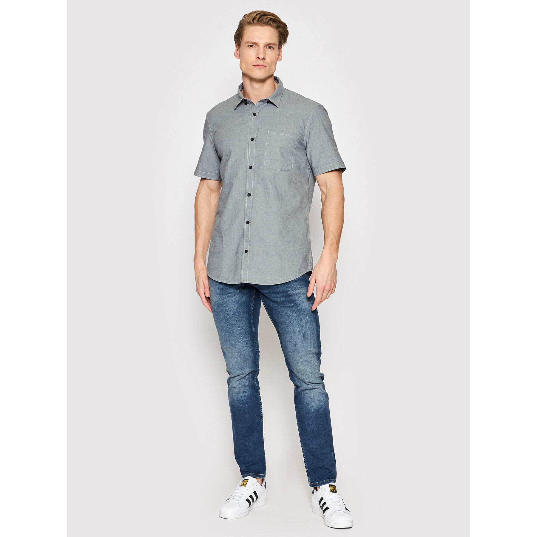 s.Oliver Риза 2111499 Тъмносин Slim Fit - Pepit.bg