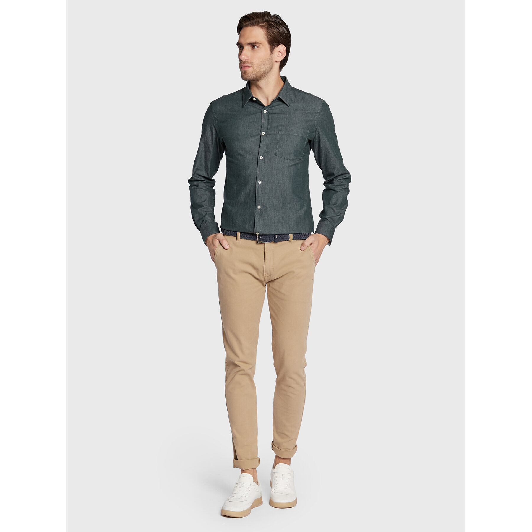 s.Oliver Риза 2120969 Зелен Slim Fit - Pepit.bg