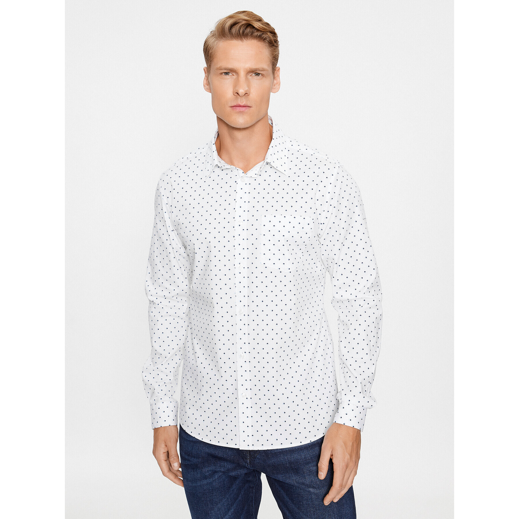 s.Oliver Риза 2133419 Бял Regular Fit - Pepit.bg