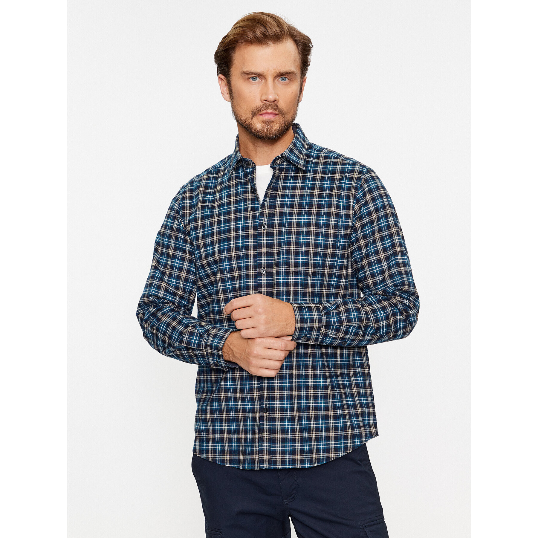 s.Oliver Риза 2139811 Син Regular Fit - Pepit.bg