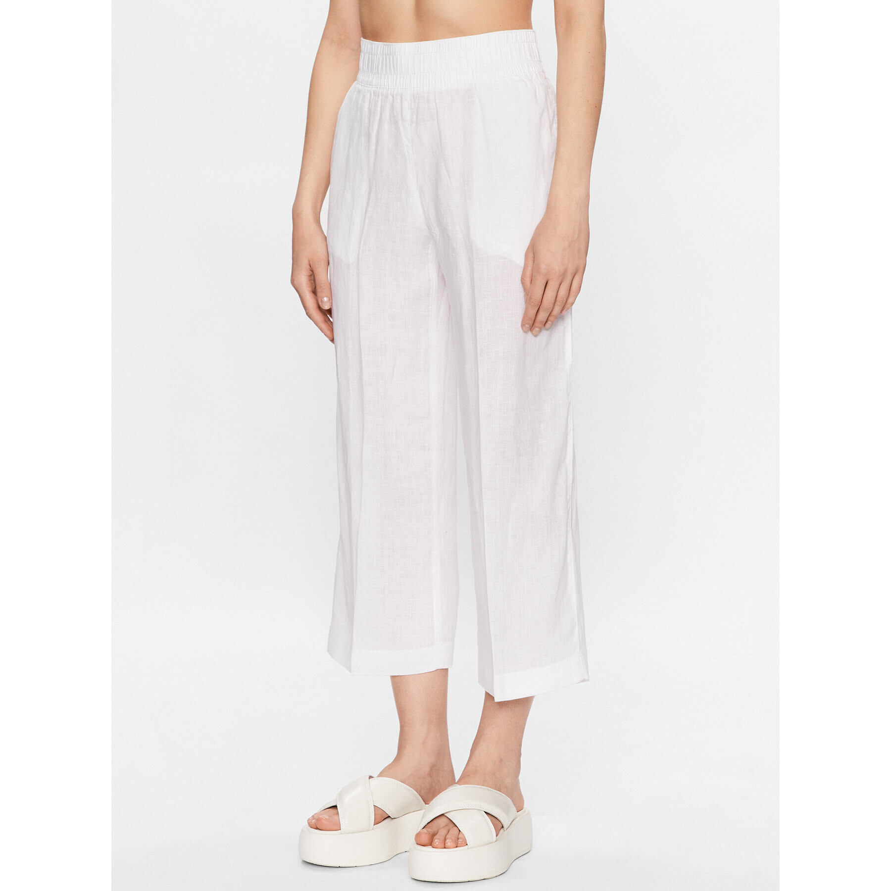 s.Oliver Текстилни панталони 2128993 Бял Regular Fit - Pepit.bg