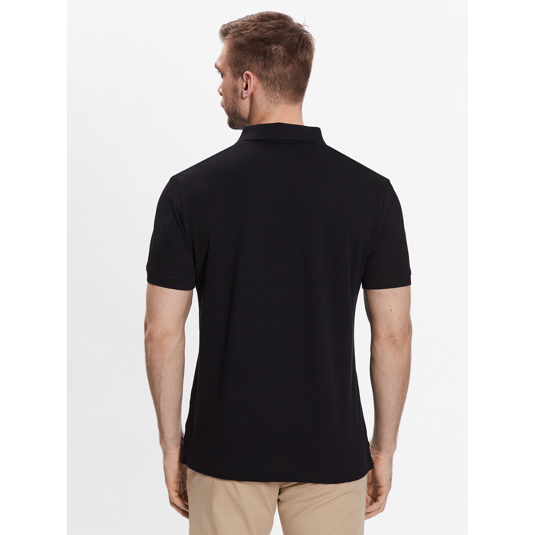 s.Oliver Тениска с яка и копчета 2129488 Черен Regular Fit - Pepit.bg