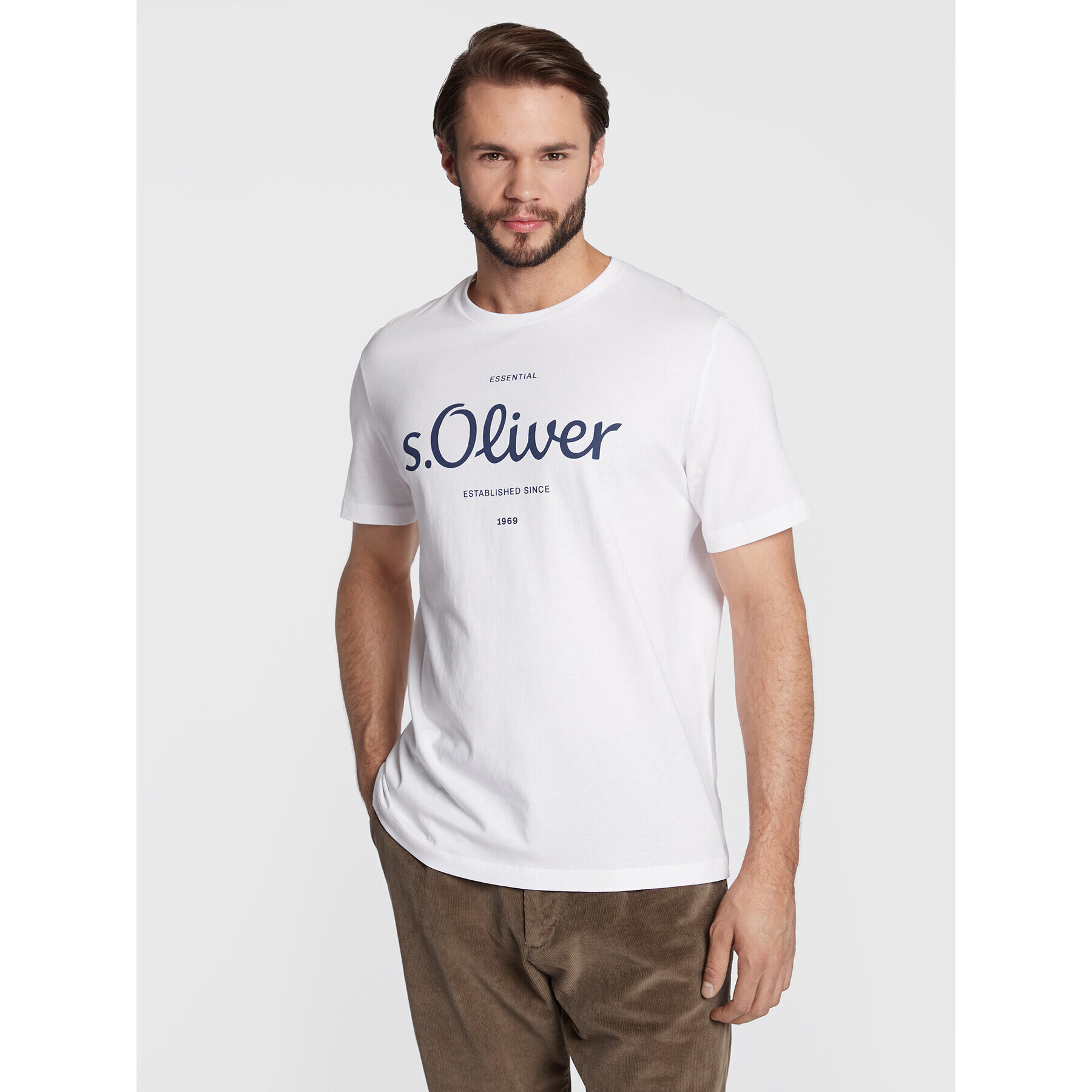 s.Oliver Тишърт 2057432 Бял Regular Fit - Pepit.bg