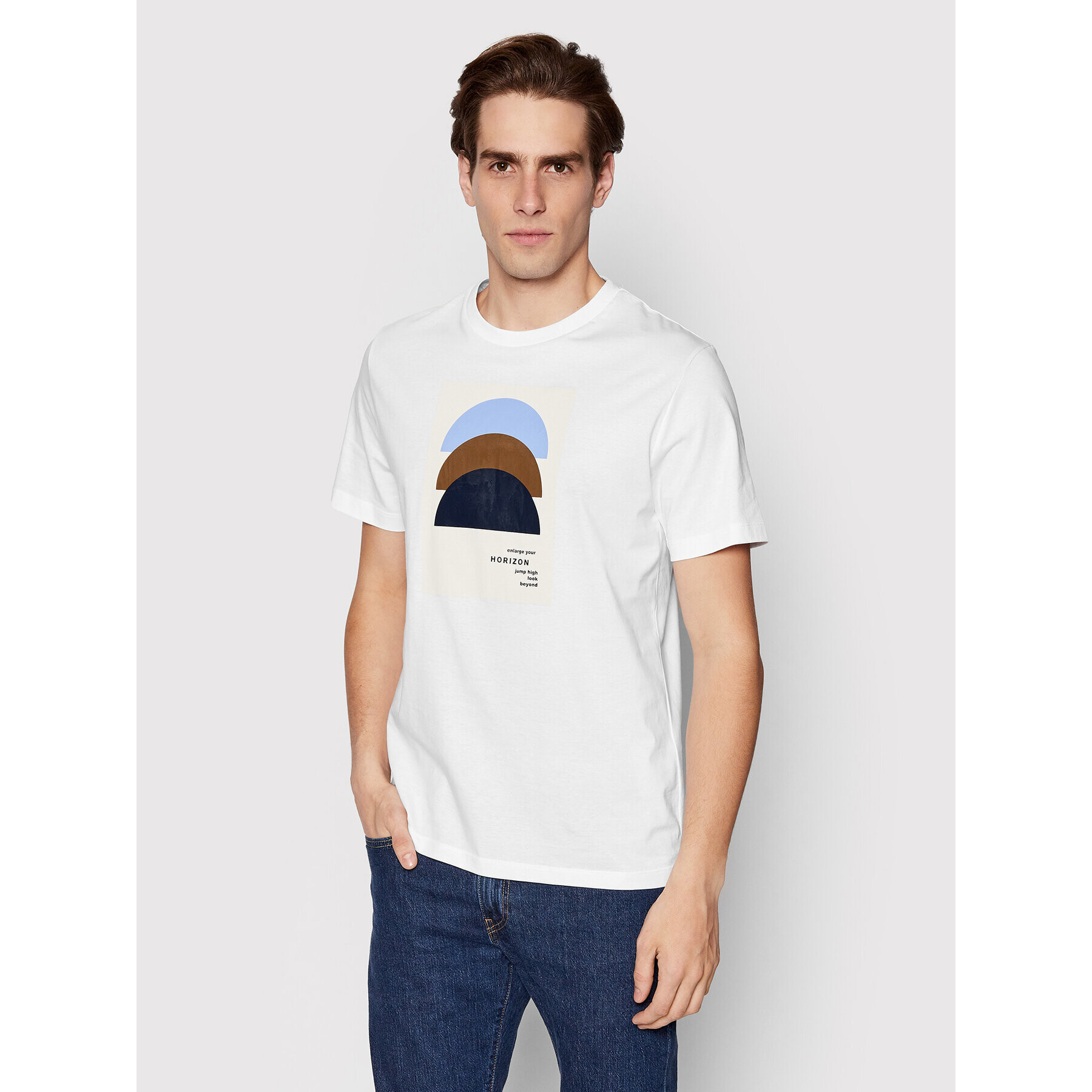 s.Oliver Тишърт 2111344 Бял Regular Fit - Pepit.bg