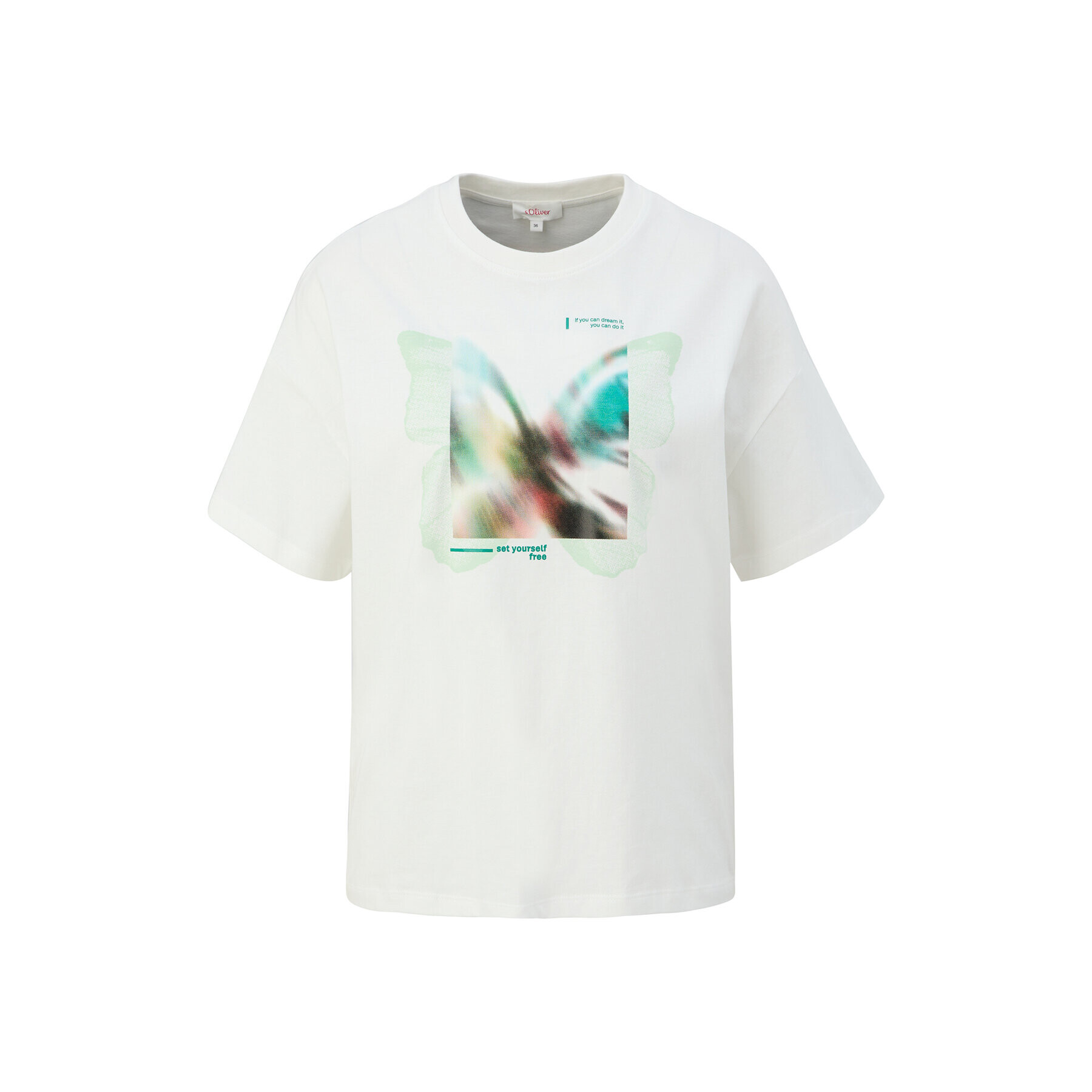 s.Oliver Тишърт 2130597 Екрю Loose Fit - Pepit.bg