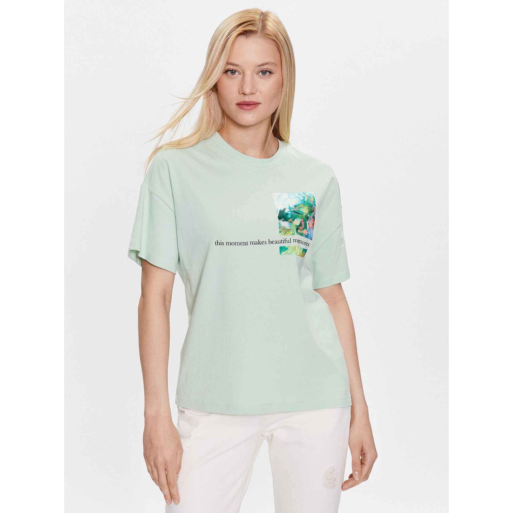 s.Oliver Тишърт 2130597 Зелен Loose Fit - Pepit.bg