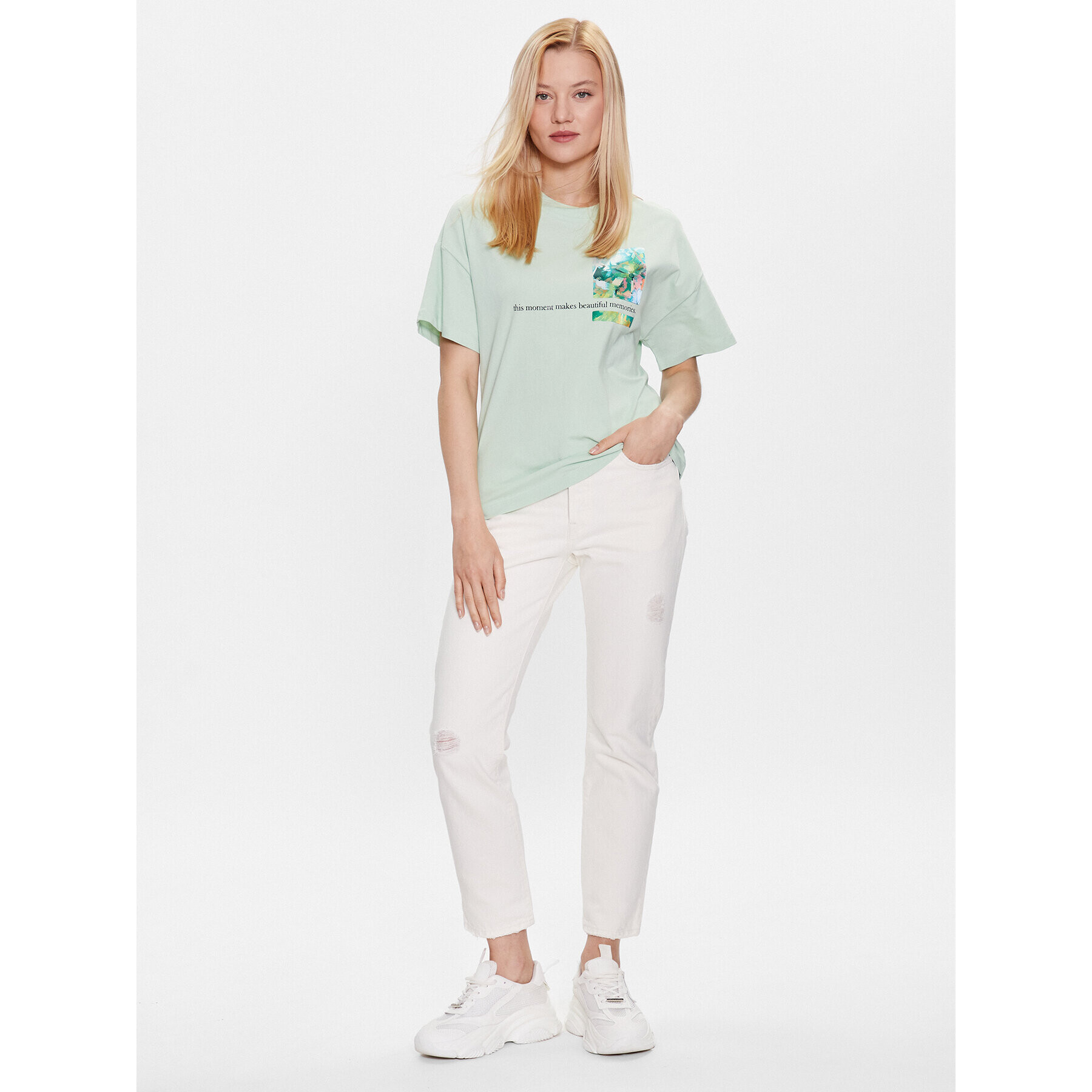 s.Oliver Тишърт 2130597 Зелен Loose Fit - Pepit.bg