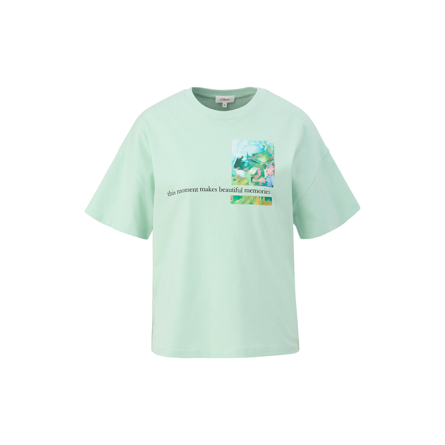 s.Oliver Тишърт 2130597 Зелен Loose Fit - Pepit.bg