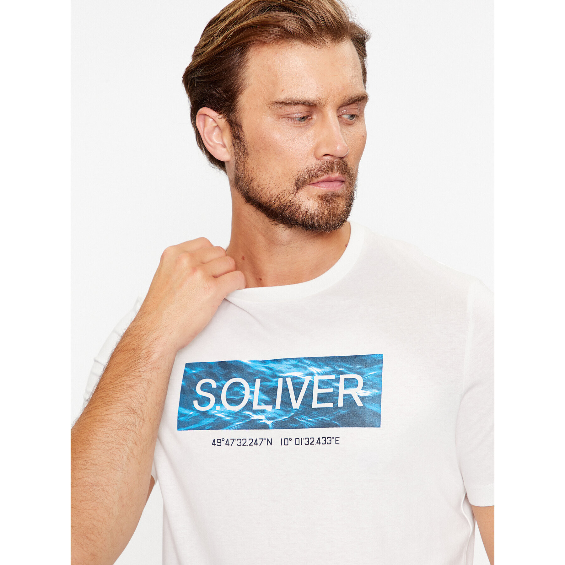 s.Oliver Тишърт 2135685 Бял Regular Fit - Pepit.bg