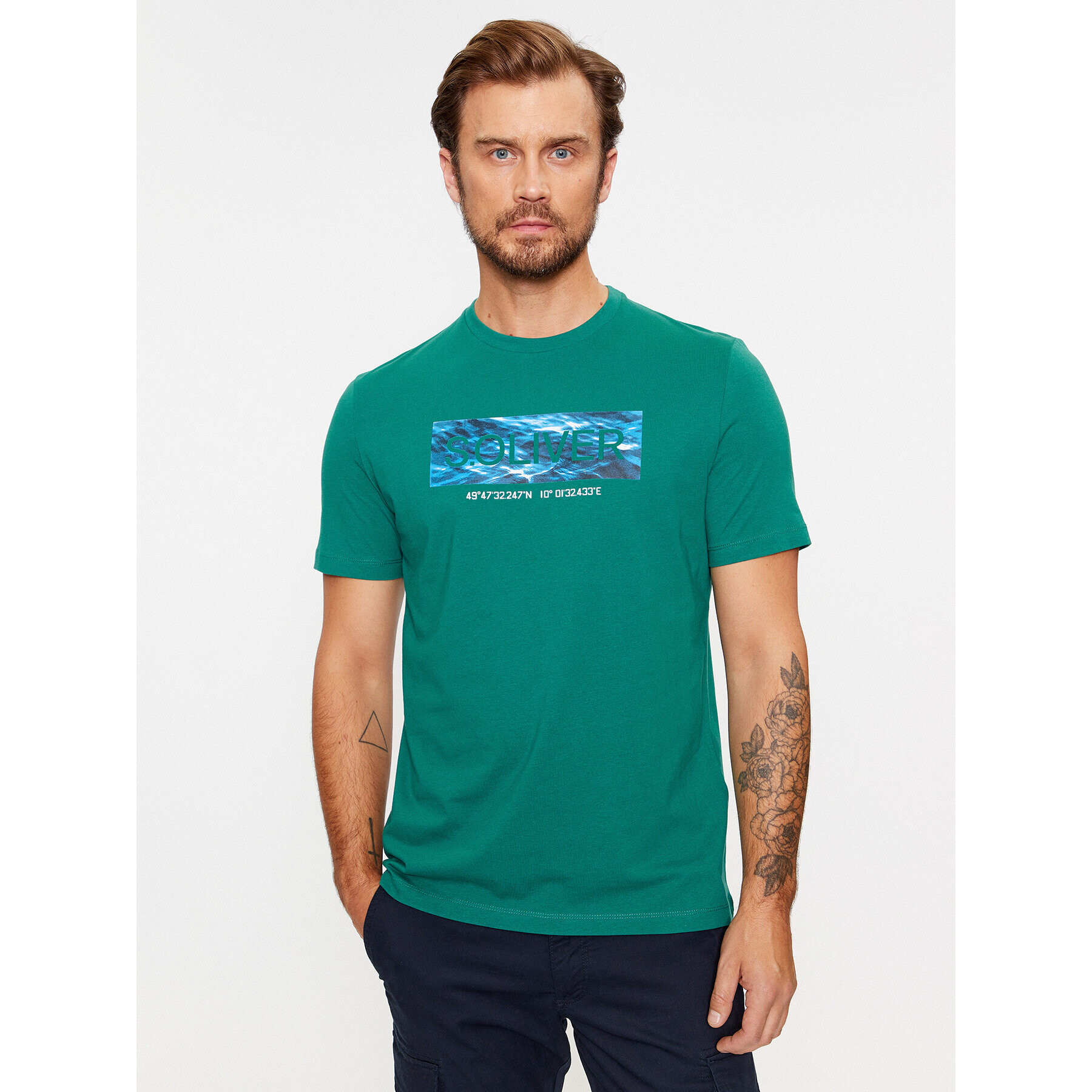 s.Oliver Тишърт 2135685 Зелен Regular Fit - Pepit.bg