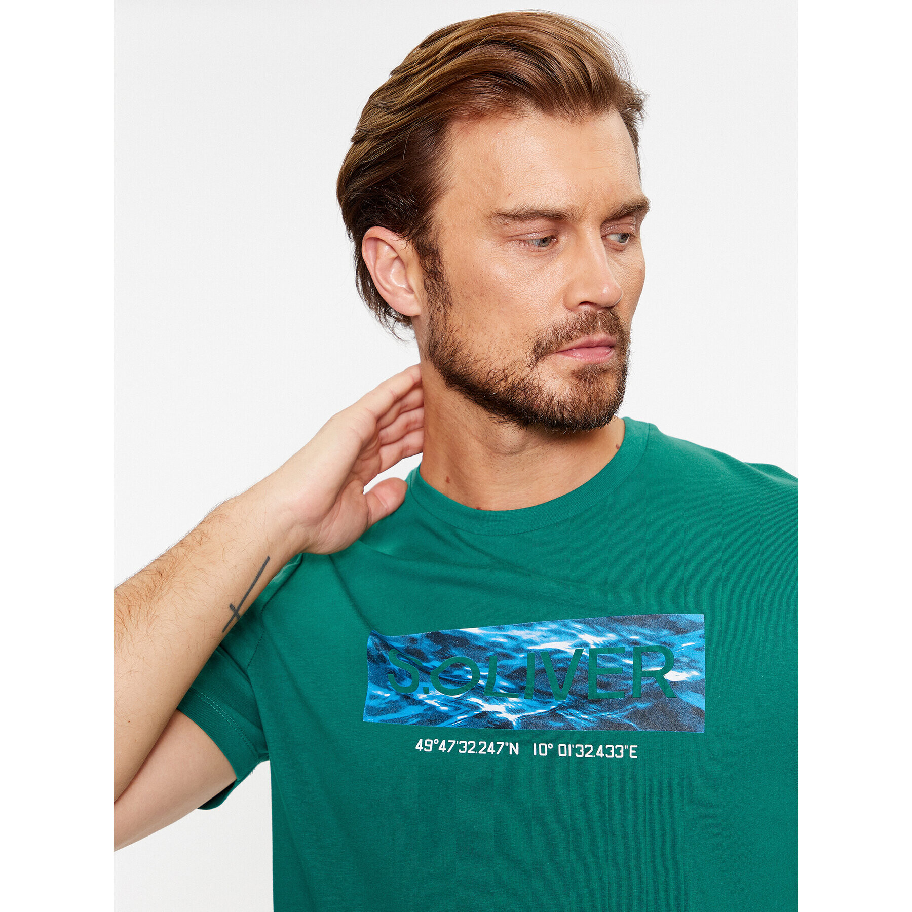s.Oliver Тишърт 2135685 Зелен Regular Fit - Pepit.bg