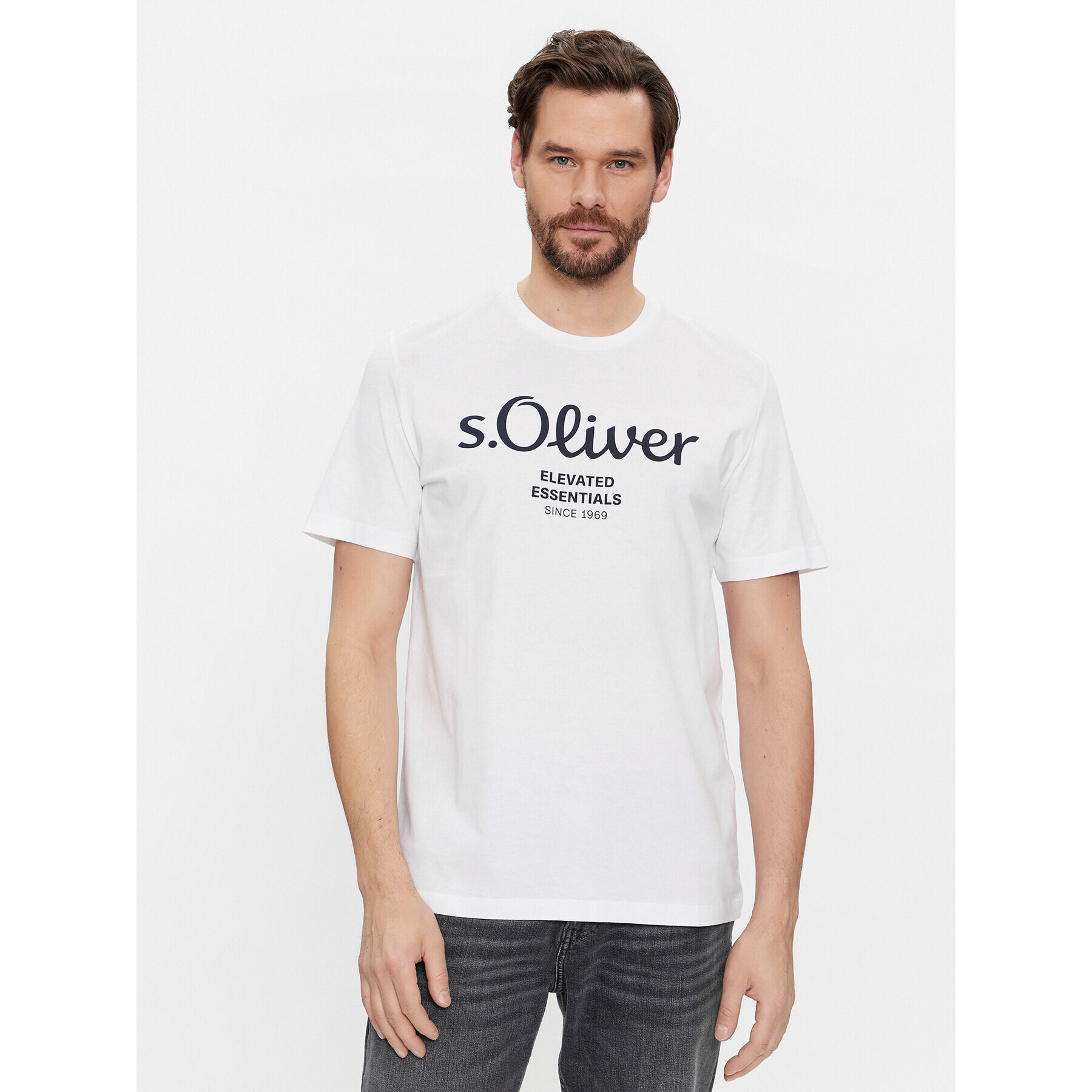 s.Oliver Тишърт 2139909 Бял Regular Fit - Pepit.bg