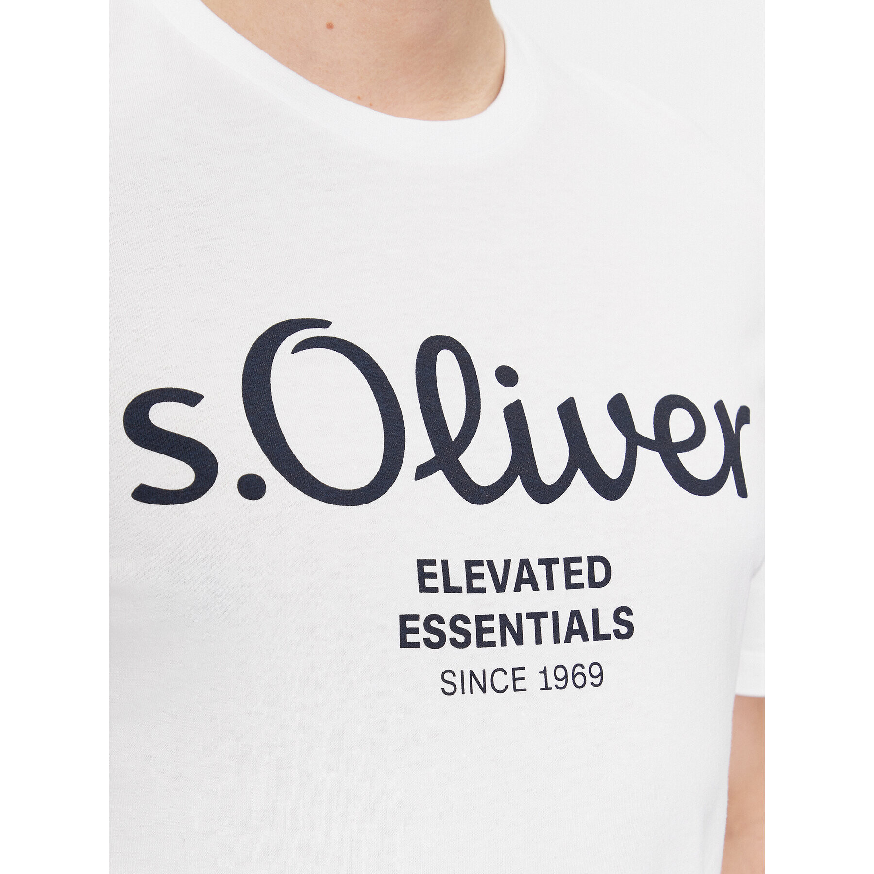 s.Oliver Тишърт 2139909 Бял Regular Fit - Pepit.bg