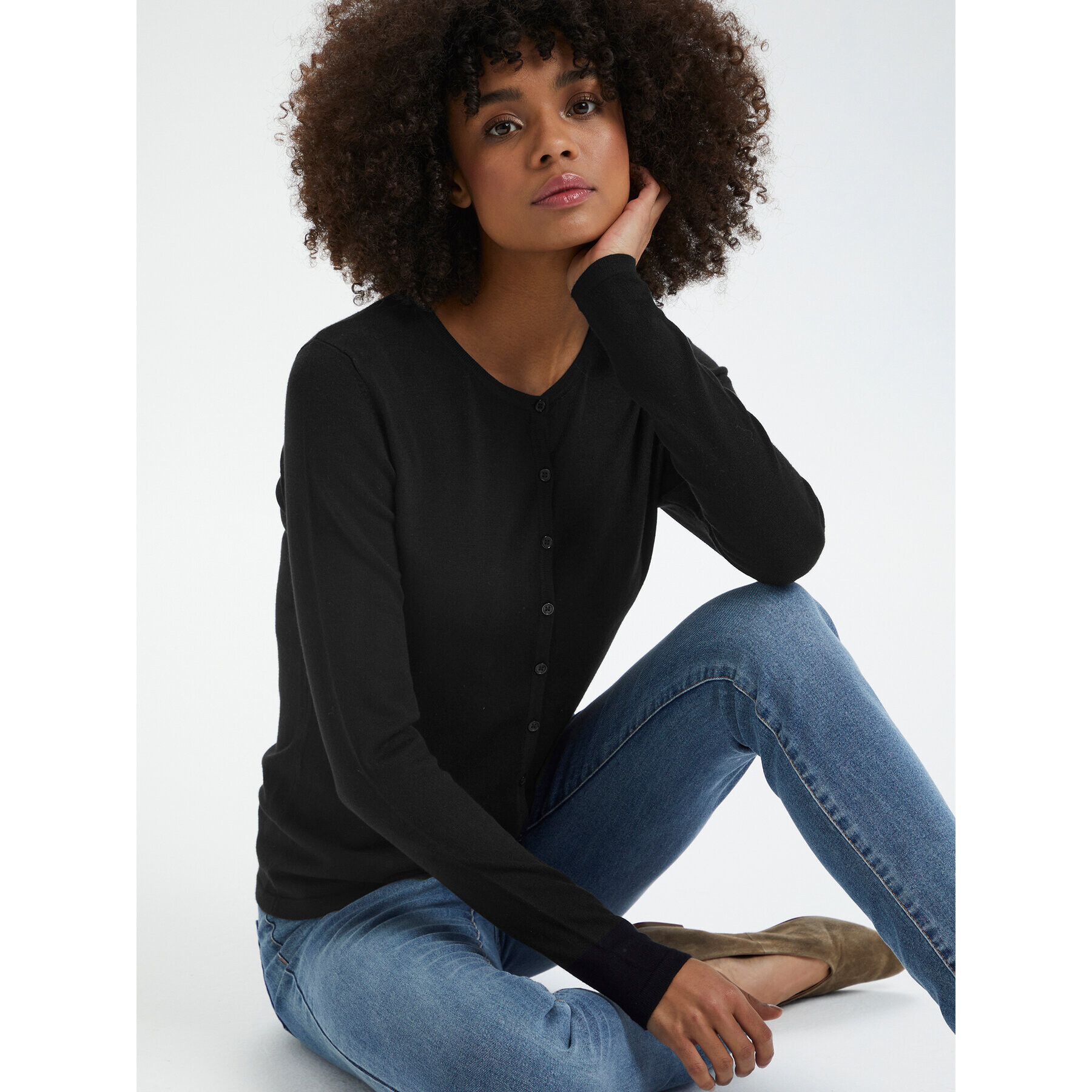 Saint Tropez Кардиган 30500005 Черен Classic Fit - Pepit.bg
