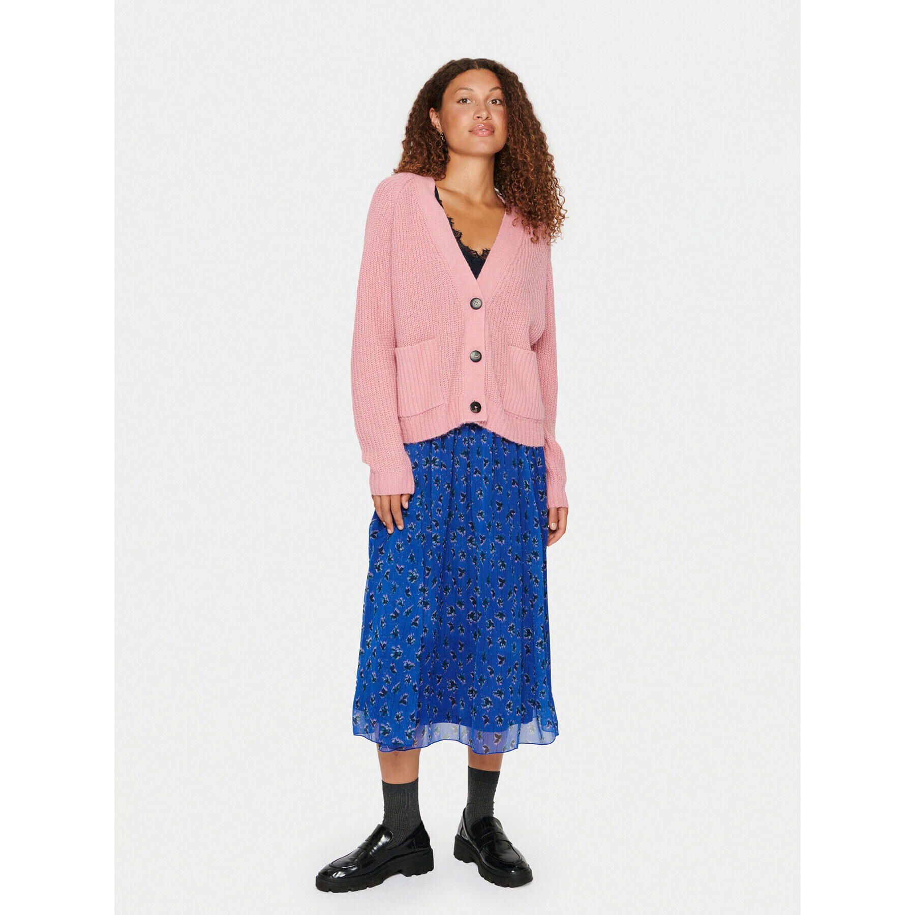 Saint Tropez Кардиган 30512816 Розов Loose Fit - Pepit.bg