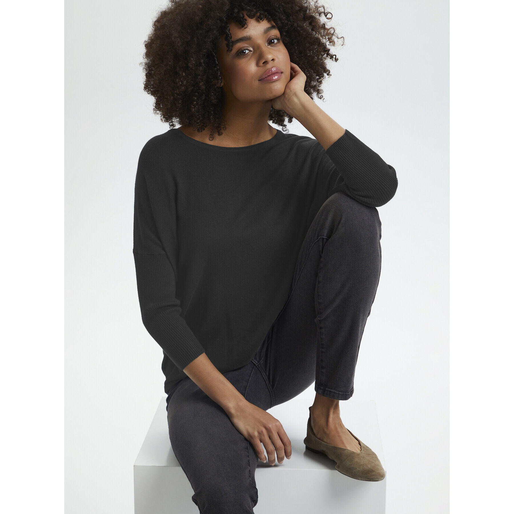Saint Tropez Пуловер 30500003 Черен Casual Fit - Pepit.bg
