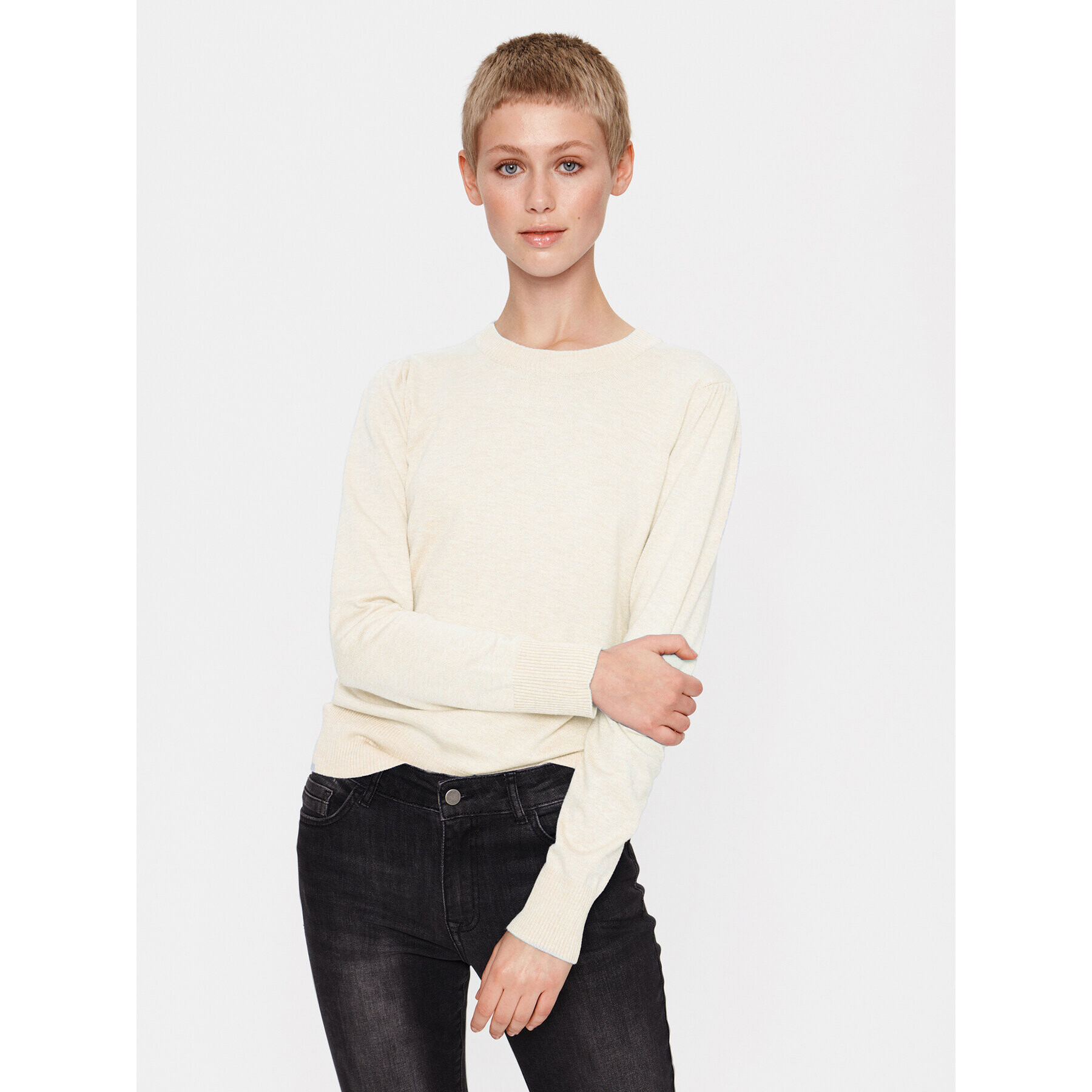 Saint Tropez Пуловер 30511753 Екрю Regular Fit - Pepit.bg