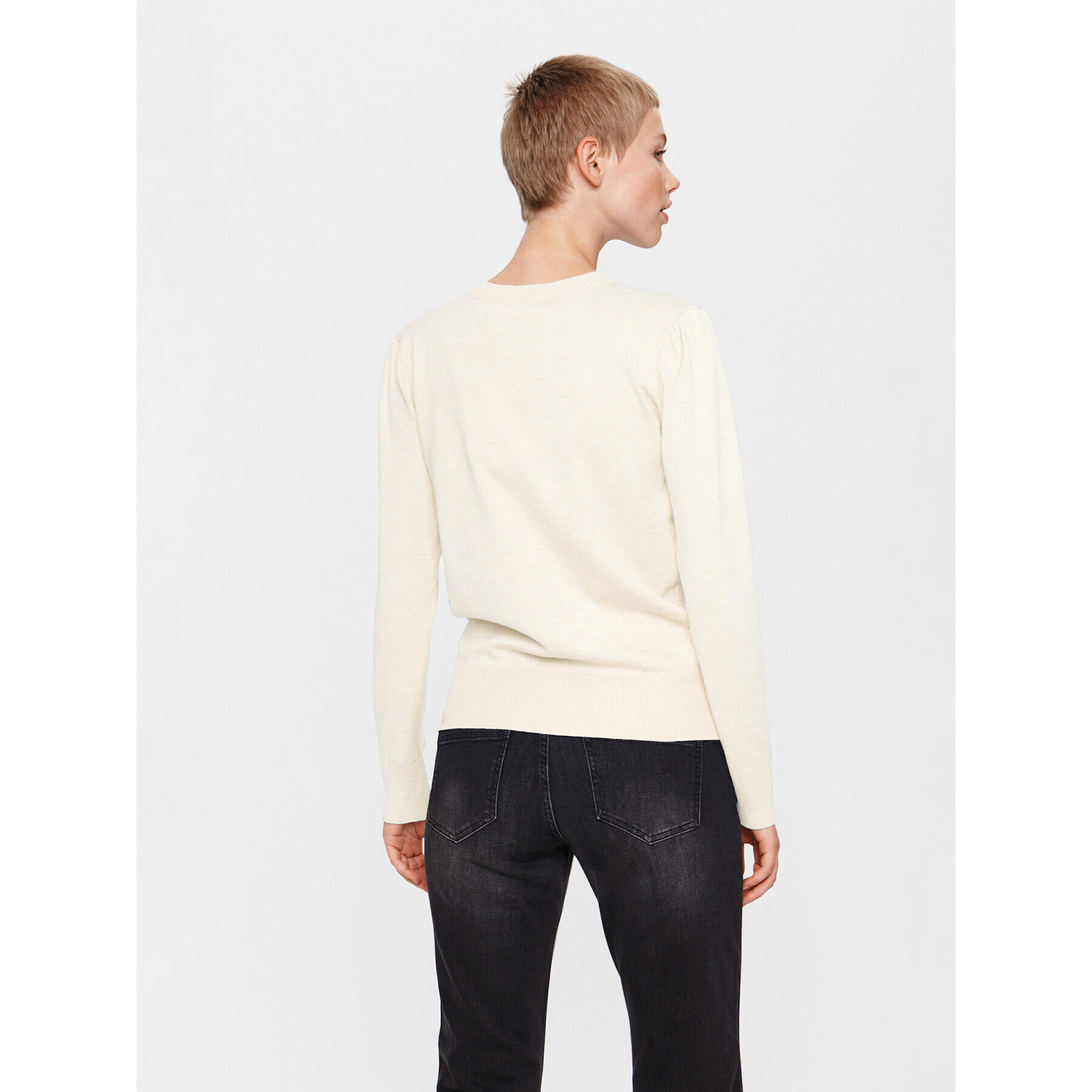 Saint Tropez Пуловер 30511753 Екрю Regular Fit - Pepit.bg