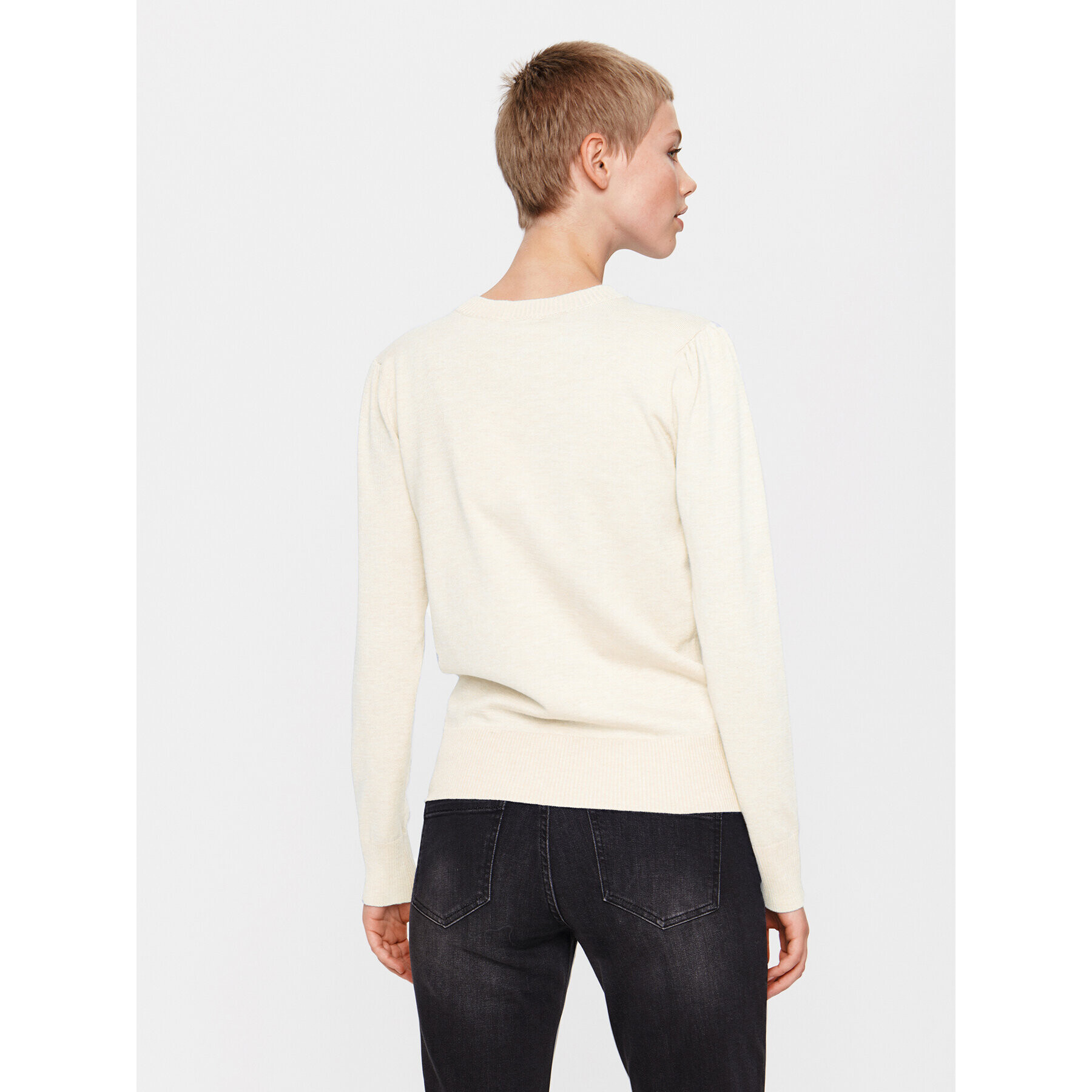 Saint Tropez Пуловер 30511753 Екрю Regular Fit - Pepit.bg