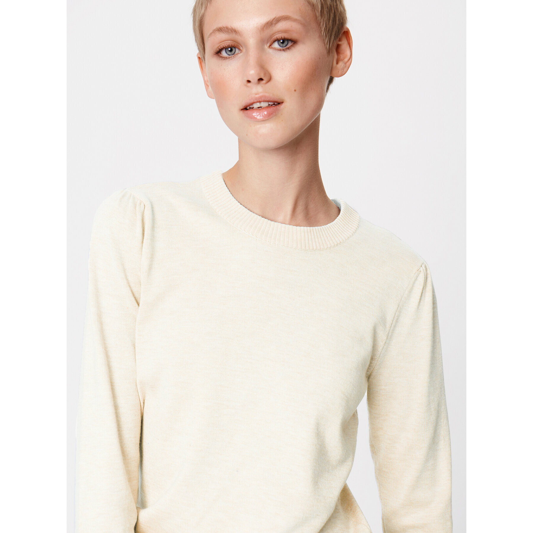 Saint Tropez Пуловер 30511753 Екрю Regular Fit - Pepit.bg