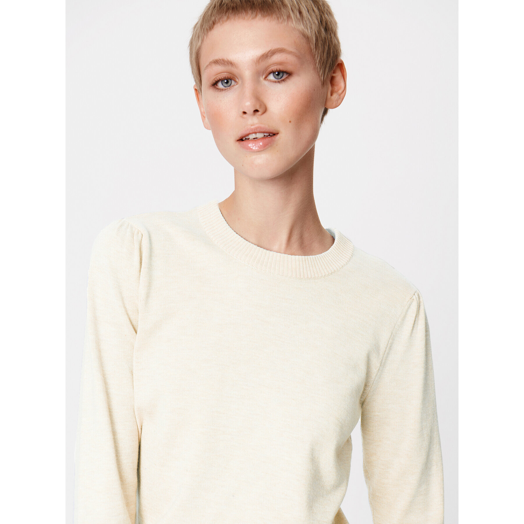 Saint Tropez Пуловер 30511753 Екрю Regular Fit - Pepit.bg