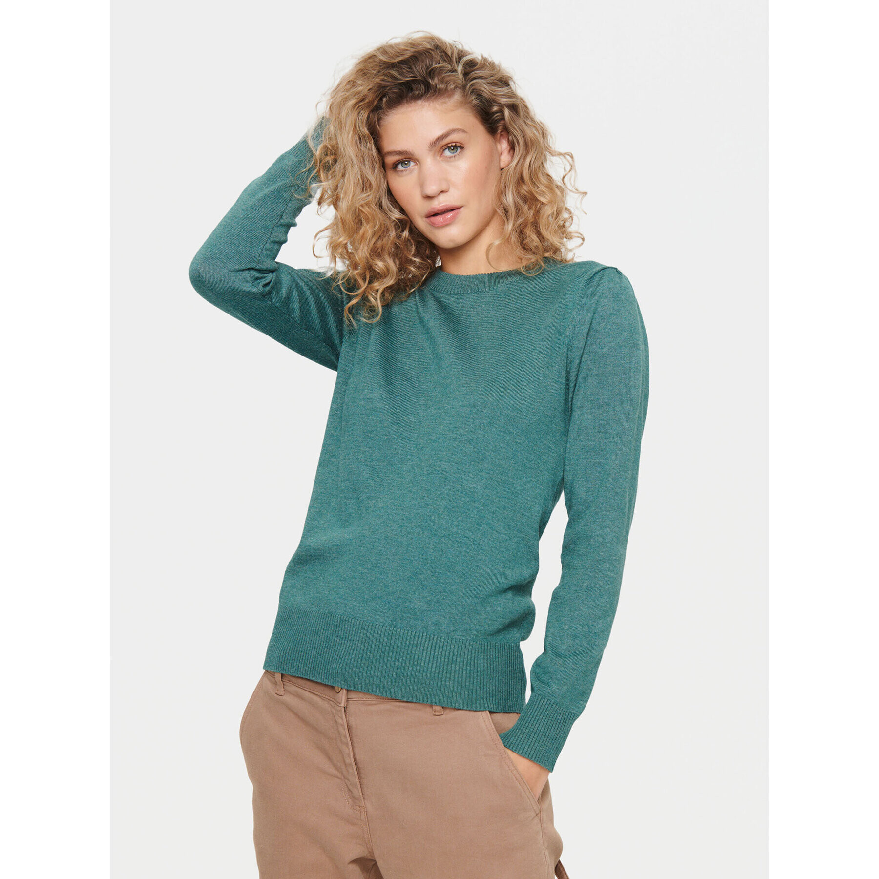 Saint Tropez Пуловер 30511753 Зелен Regular Fit - Pepit.bg