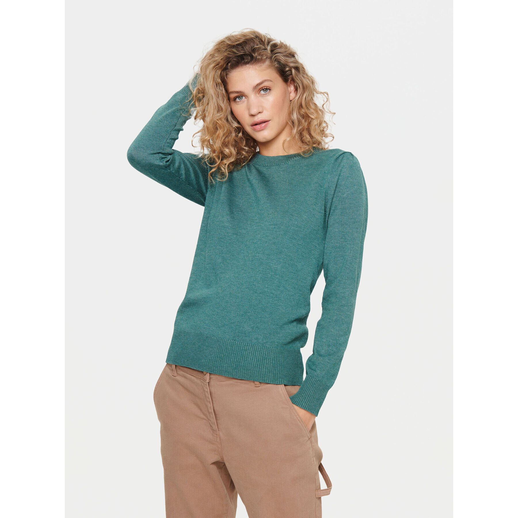 Saint Tropez Пуловер 30511753 Зелен Regular Fit - Pepit.bg