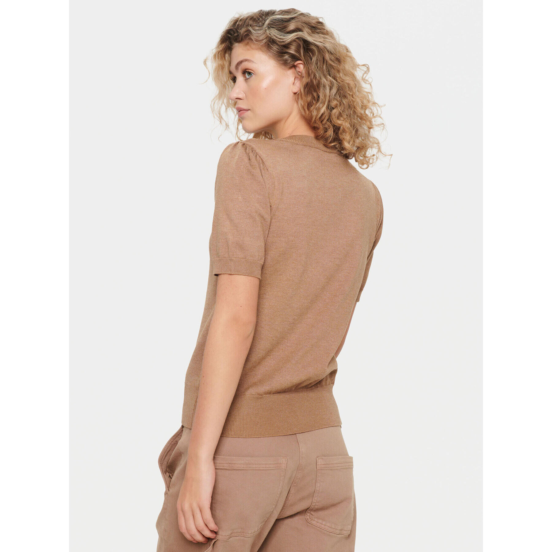 Saint Tropez Пуловер 30511788 Кафяв Classic Fit - Pepit.bg