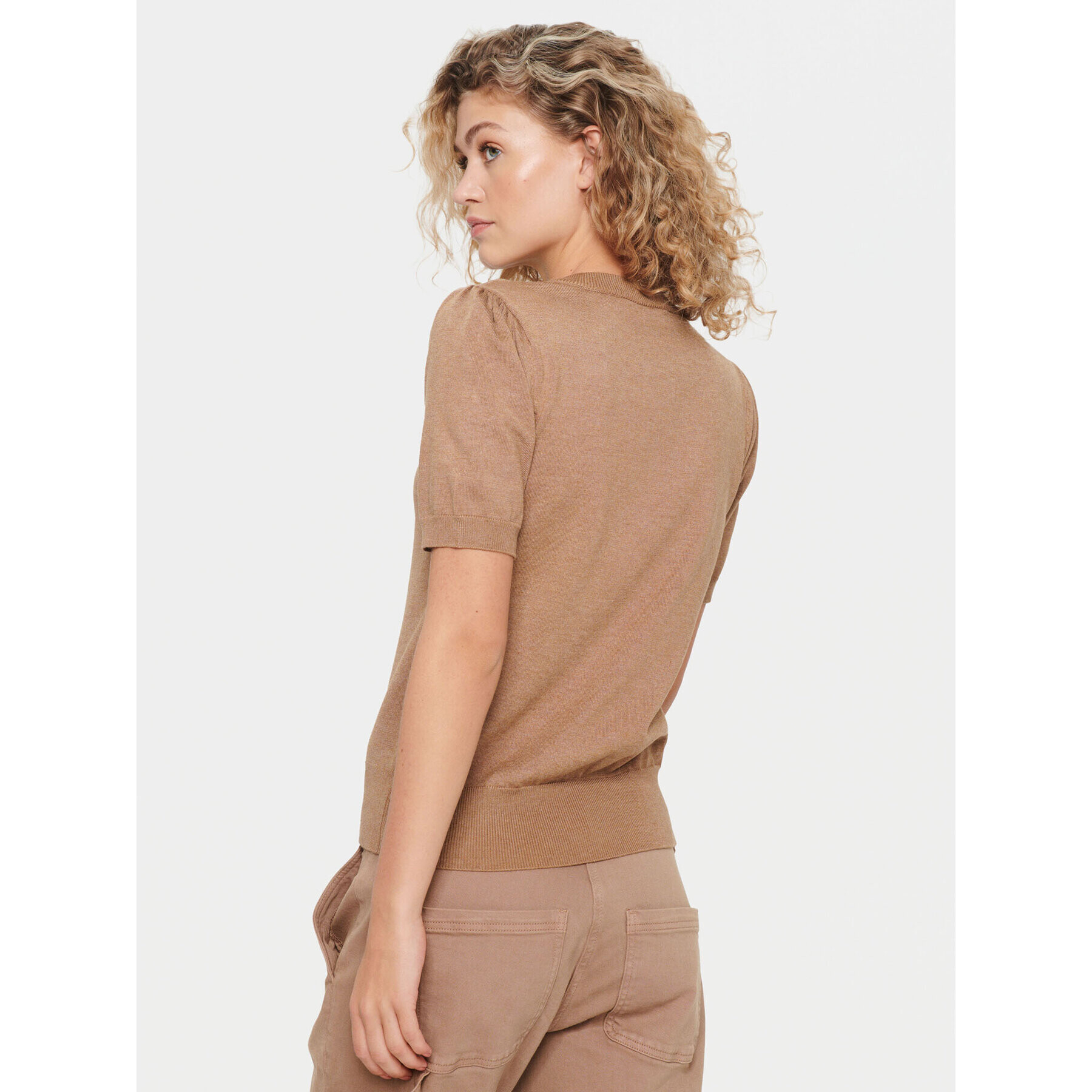 Saint Tropez Пуловер 30511788 Кафяв Classic Fit - Pepit.bg