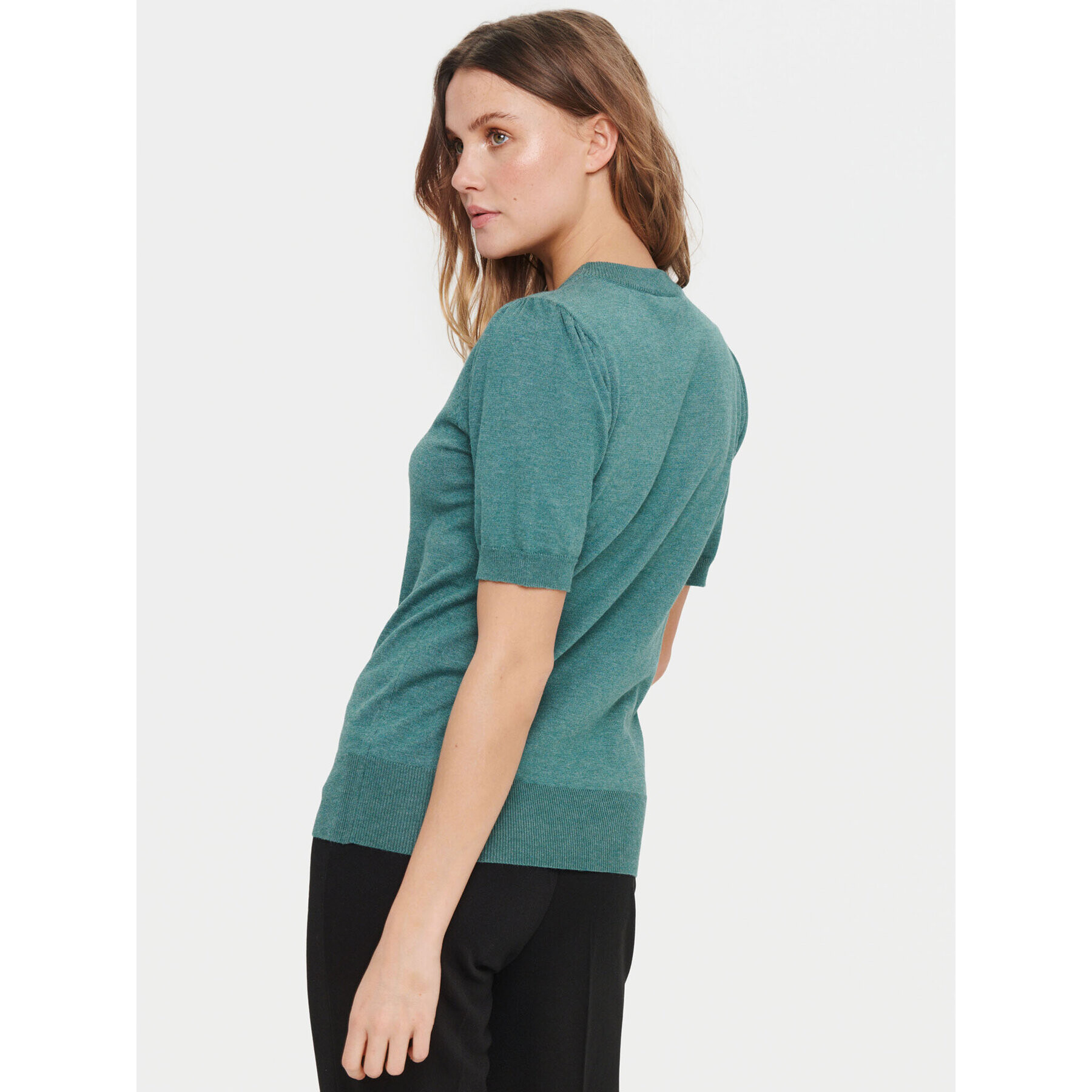 Saint Tropez Пуловер 30511788 Зелен Classic Fit - Pepit.bg