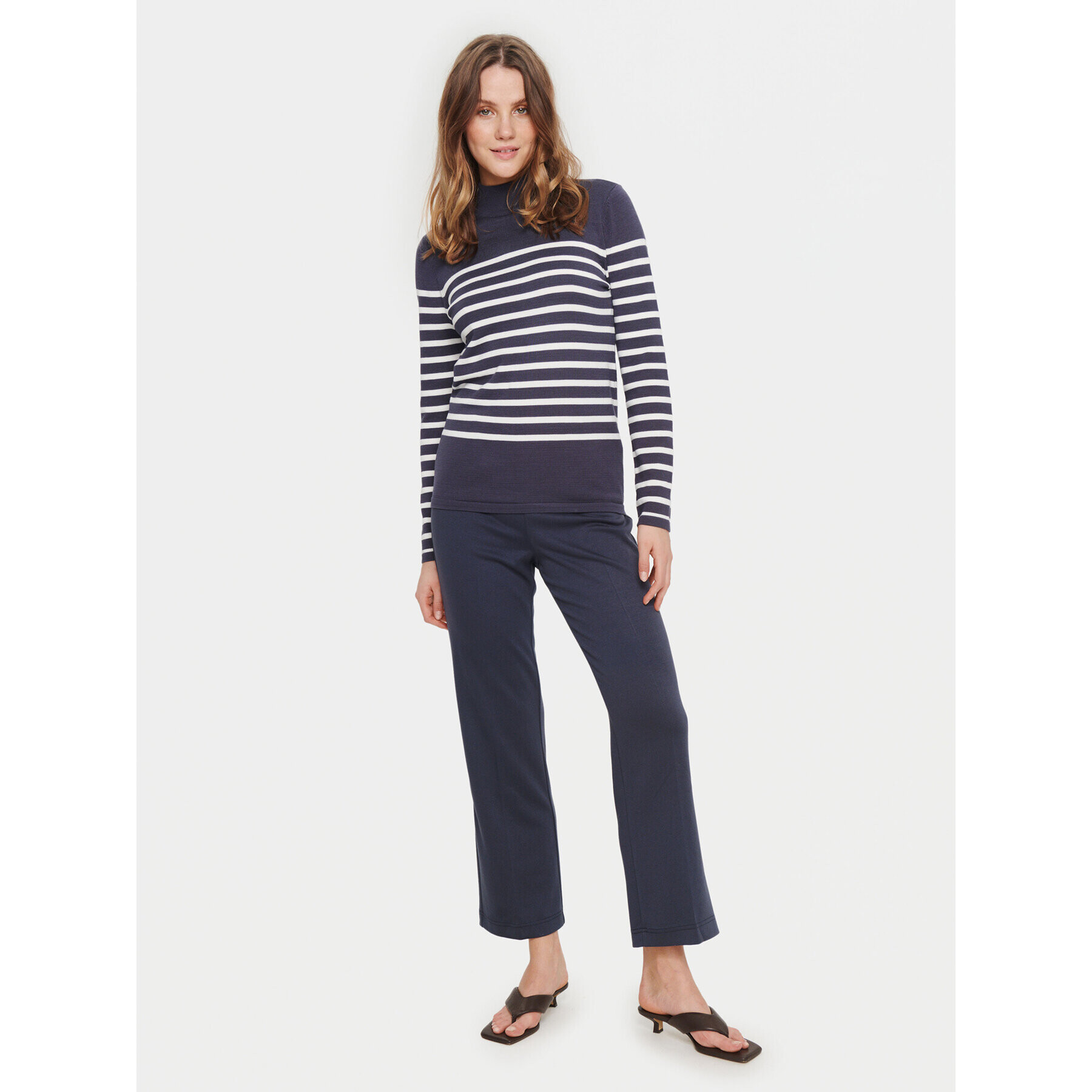 Saint Tropez Пуловер 30512572 Син Classic Fit - Pepit.bg
