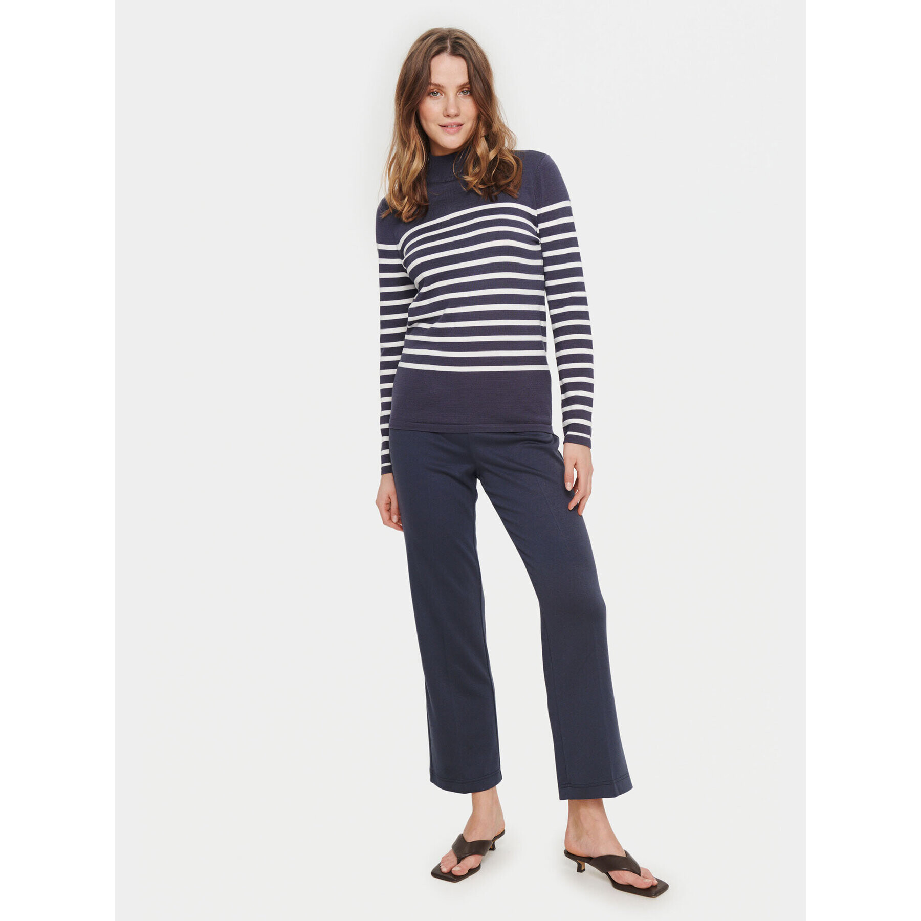 Saint Tropez Пуловер 30512572 Син Classic Fit - Pepit.bg
