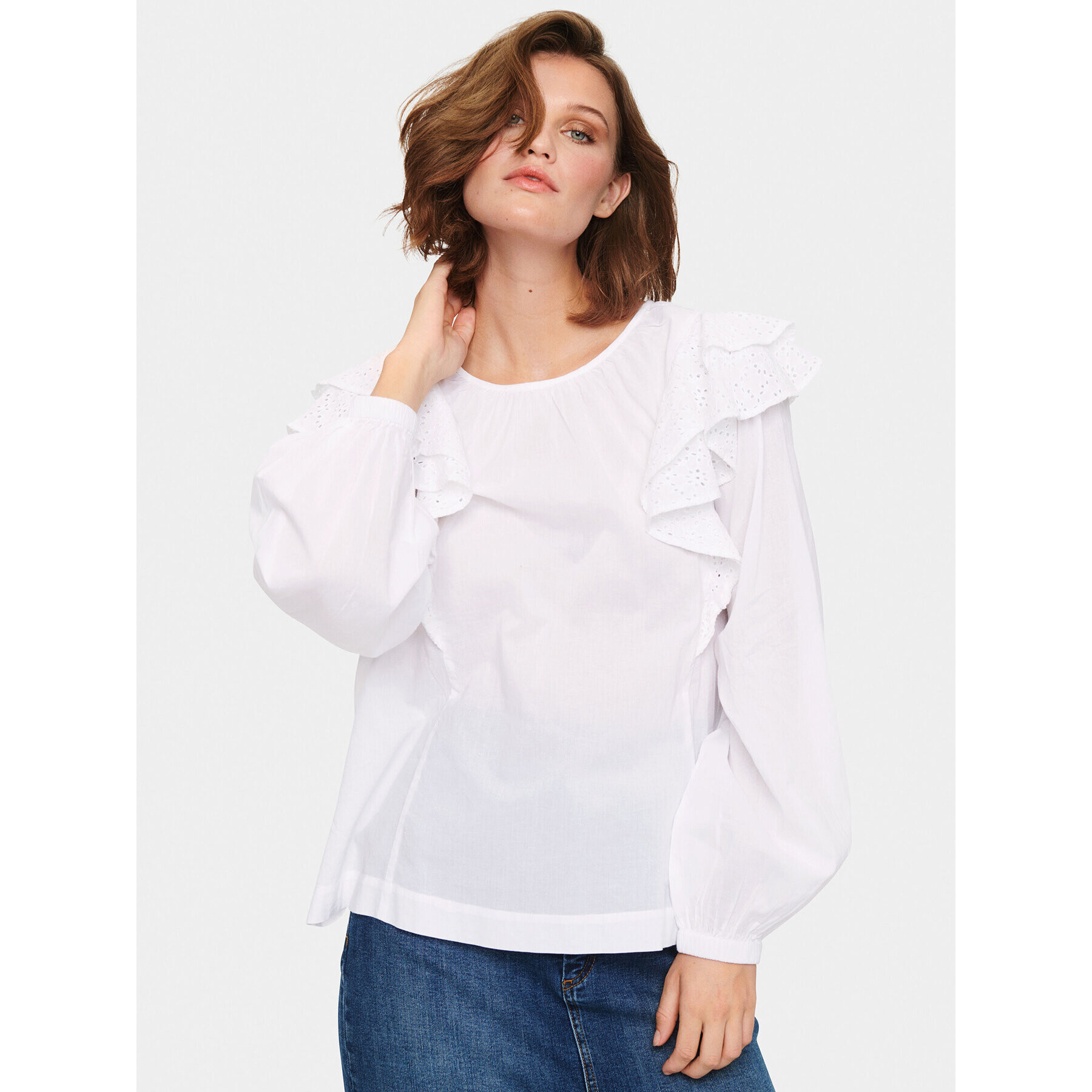 Saint Tropez Риза 30512340 Бял Oversize - Pepit.bg