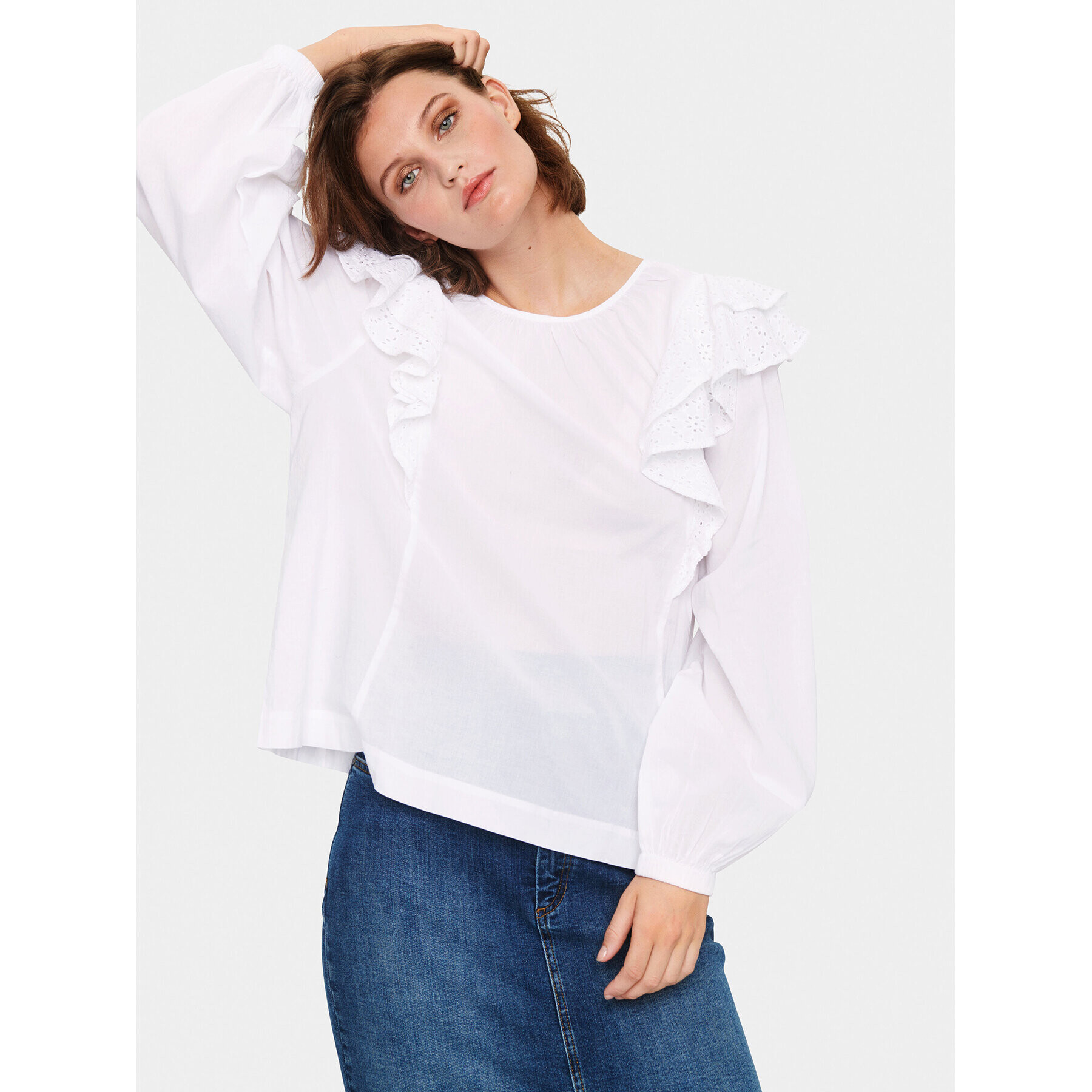 Saint Tropez Риза 30512340 Бял Oversize - Pepit.bg