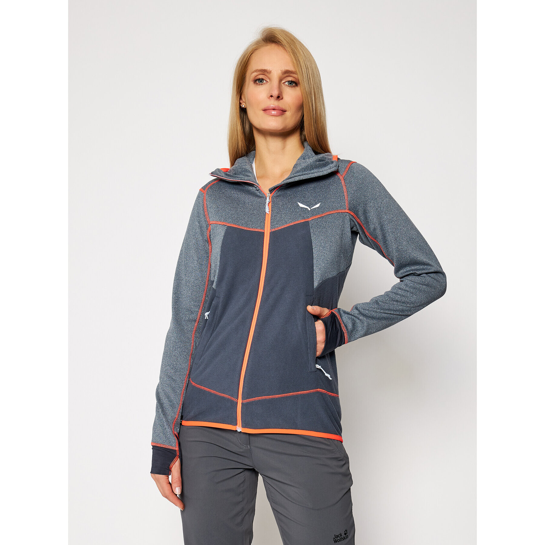 Salewa Суитшърт Puez Hybrid 27389 Сив Regular Fit - Pepit.bg