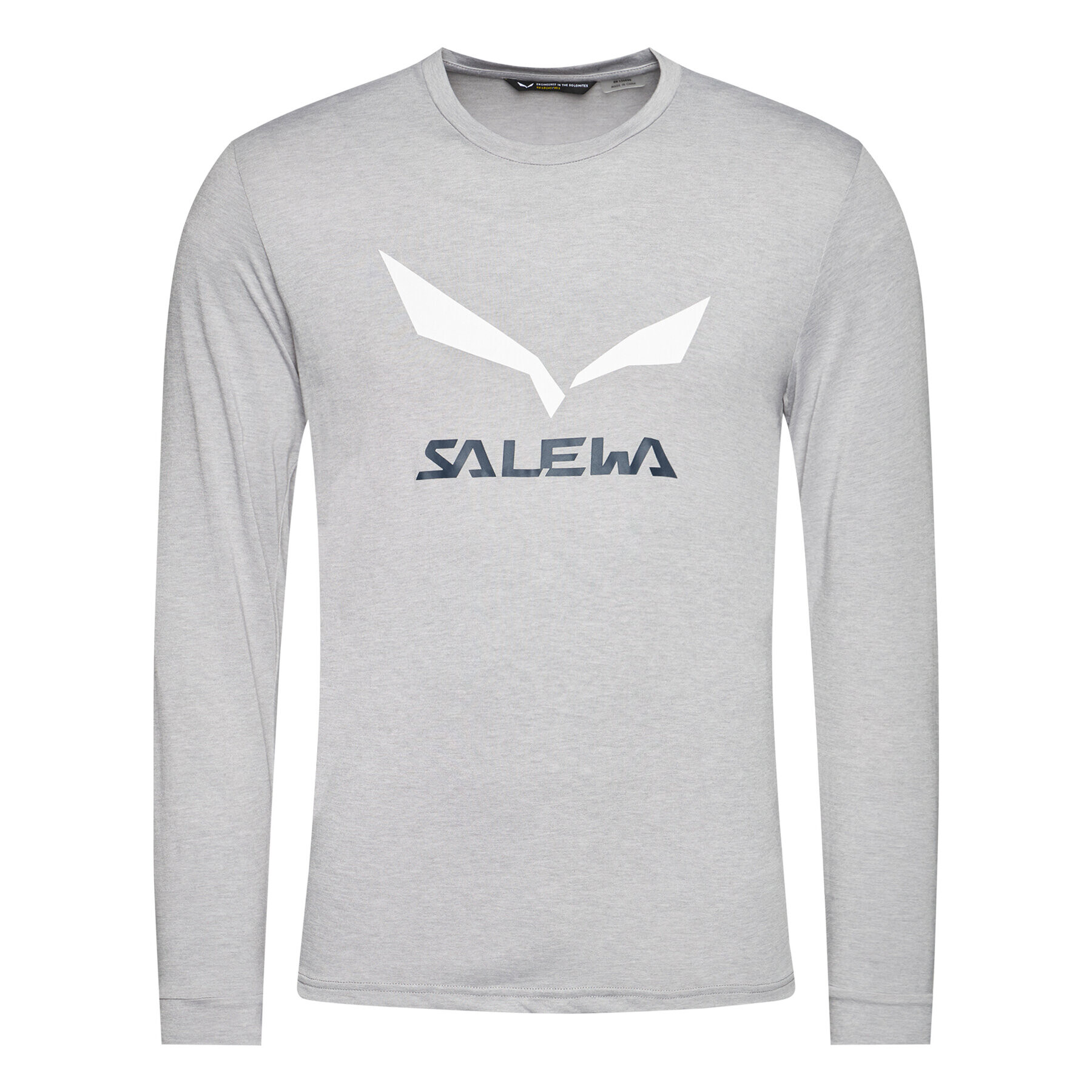 Salewa Тениска от техническо трико Solidlogo Dry 27340 Сив Regular Fit - Pepit.bg