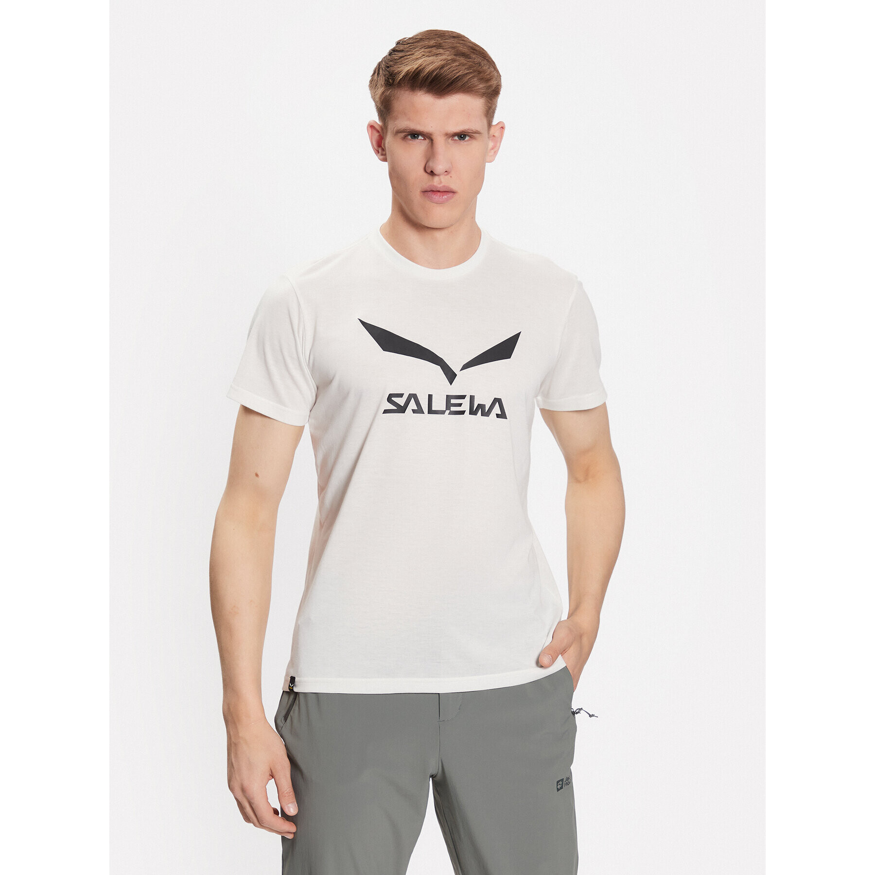 Salewa Тишърт Solidlogo Dry 27018 Бял Regular Fit - Pepit.bg