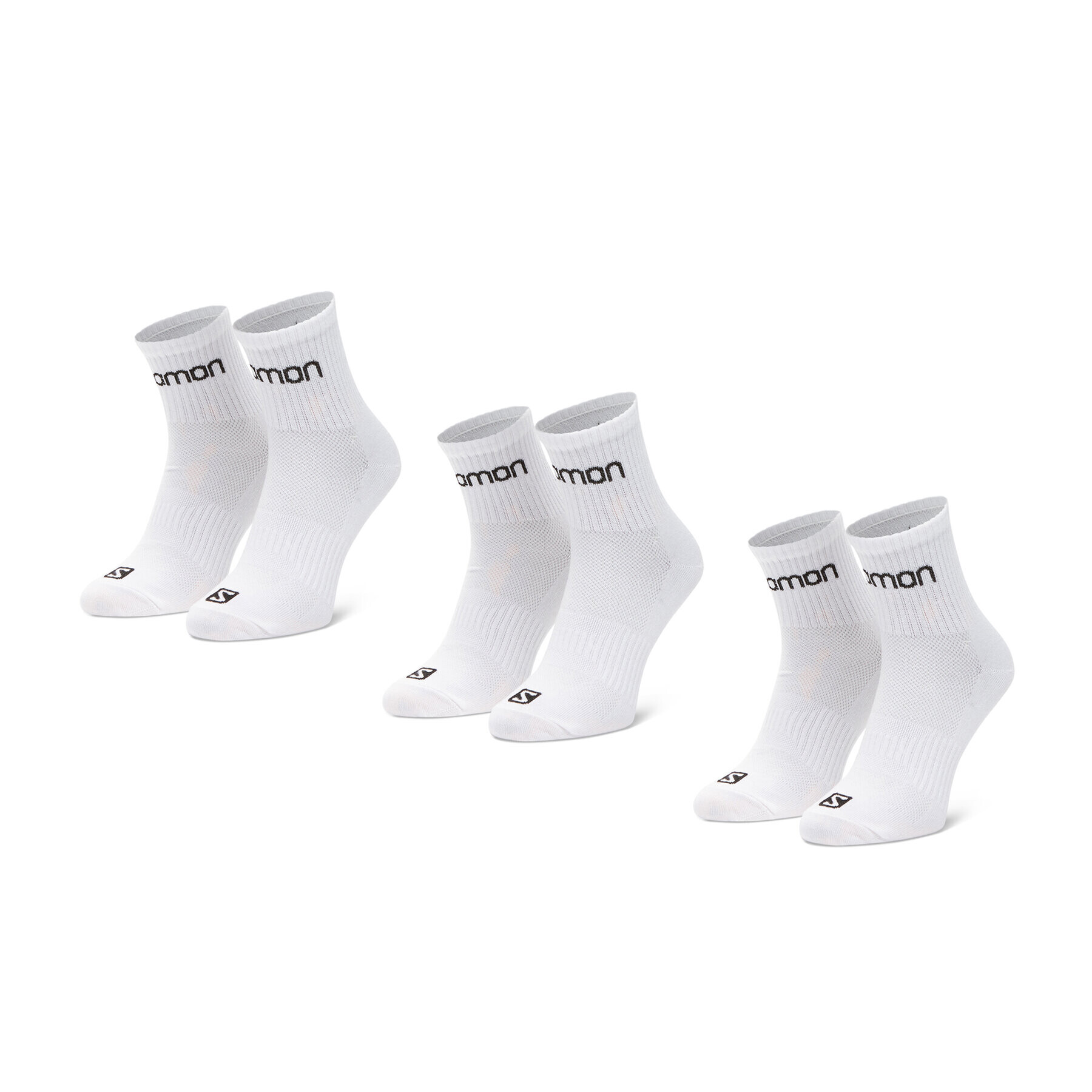 Salomon Комплект 3 чифта дълги чорапи мъжки Quarter 3 Pack 09950 58 E0 Бял - Pepit.bg