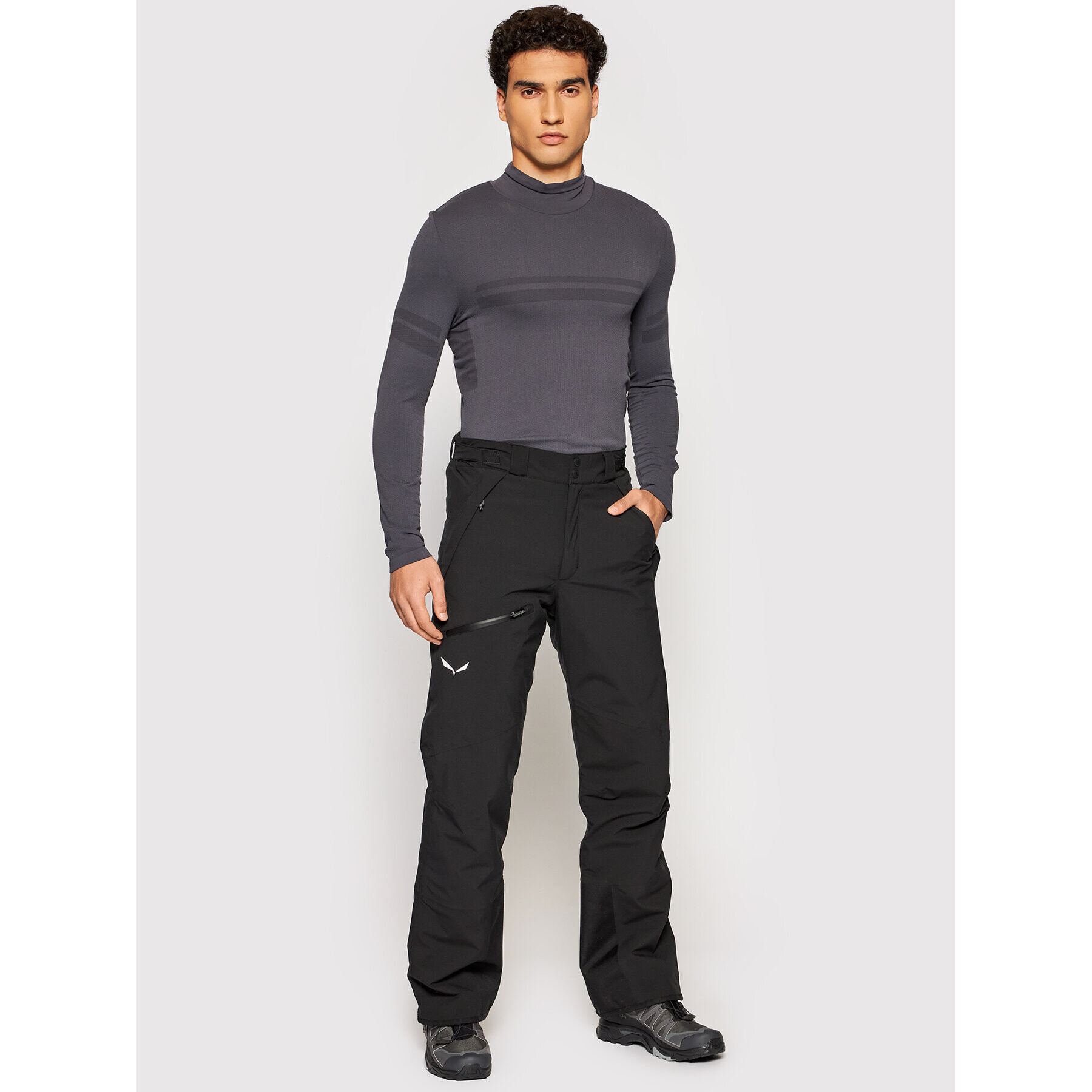 Salomon Тениска от техническо трико Essential Warm LC1621200 Сив Slim Fit - Pepit.bg