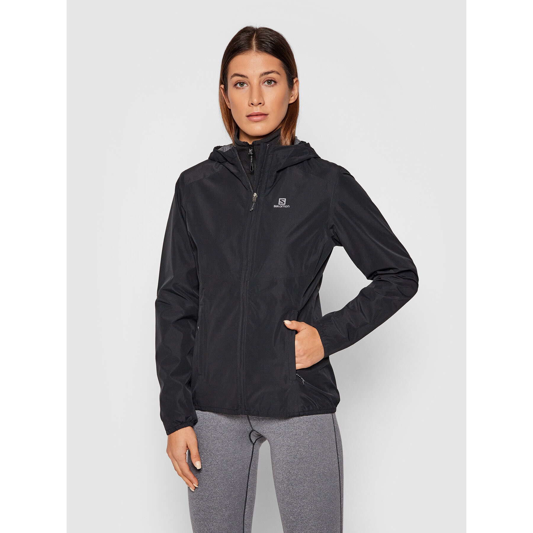 Salomon Яке за дъжд Essential LC1600700 Черен Regular Fit - Pepit.bg