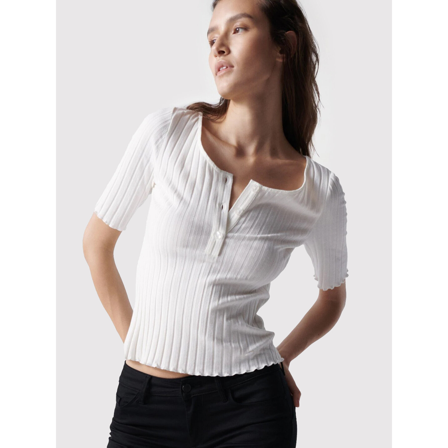 Salsa Блуза 126427 Бял Regular Fit - Pepit.bg